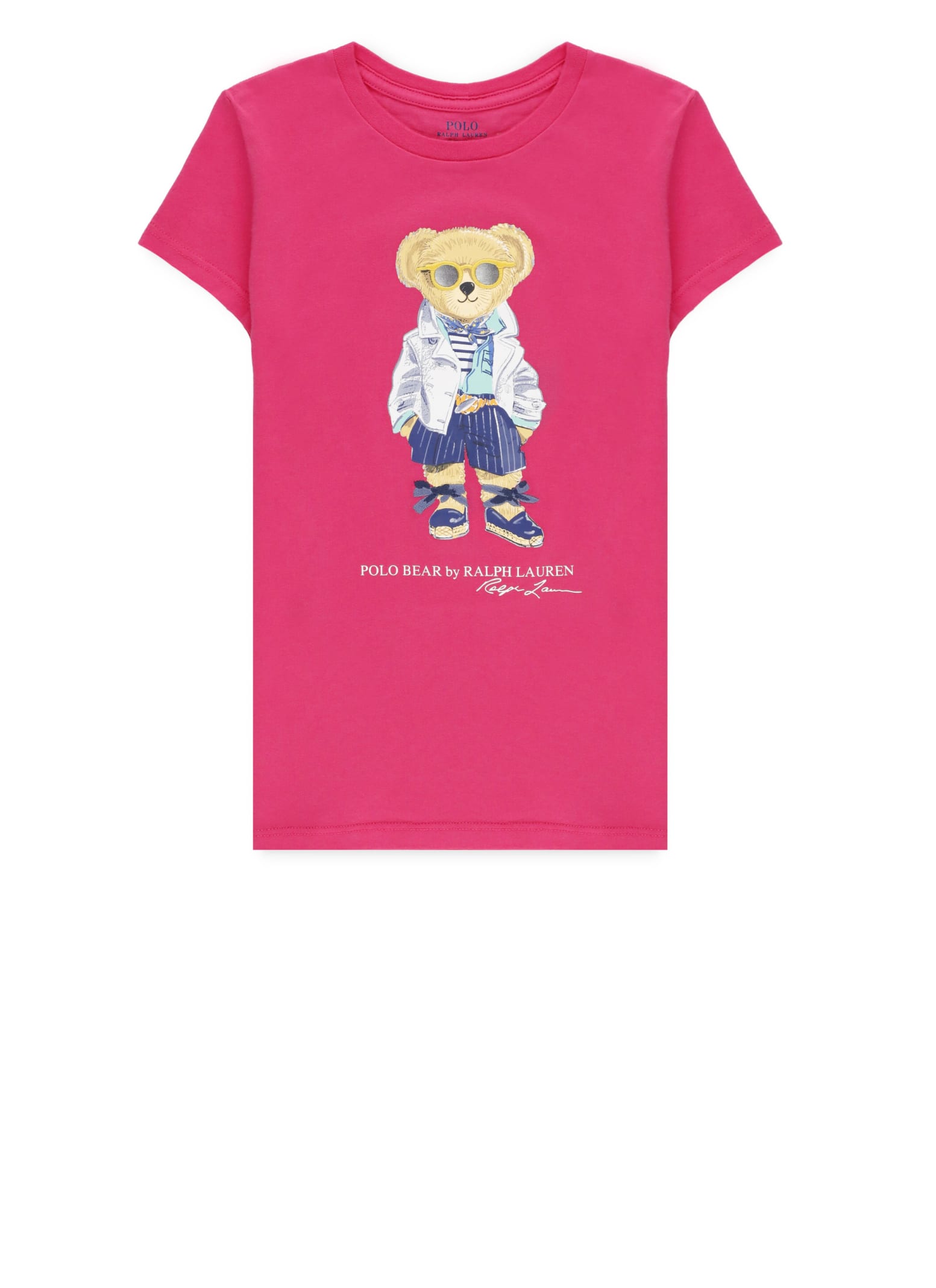Shop Ralph Lauren Polo Bear T-shirt In Fuchsia