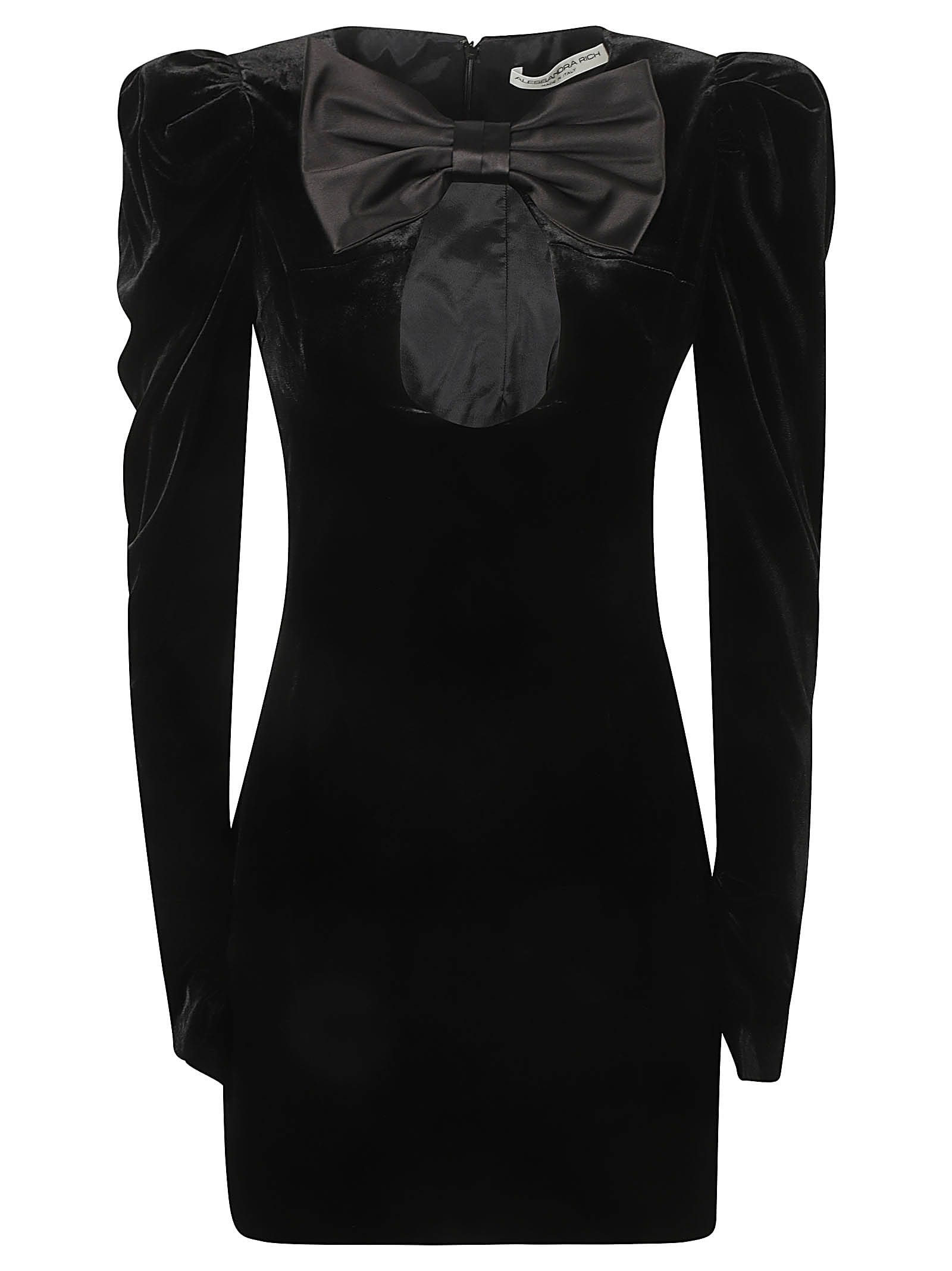 Shop Alessandra Rich Velvet Mini Dress In Black