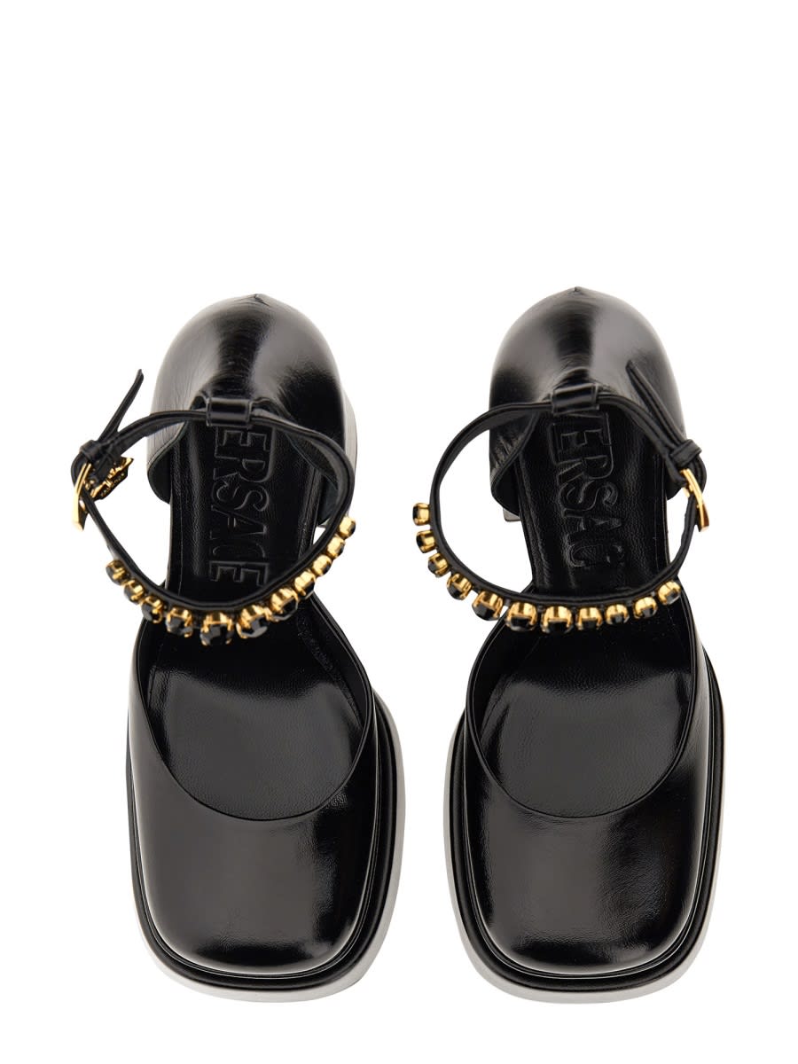 Shop Versace Platform Pumps Medusa Aevitas In Black