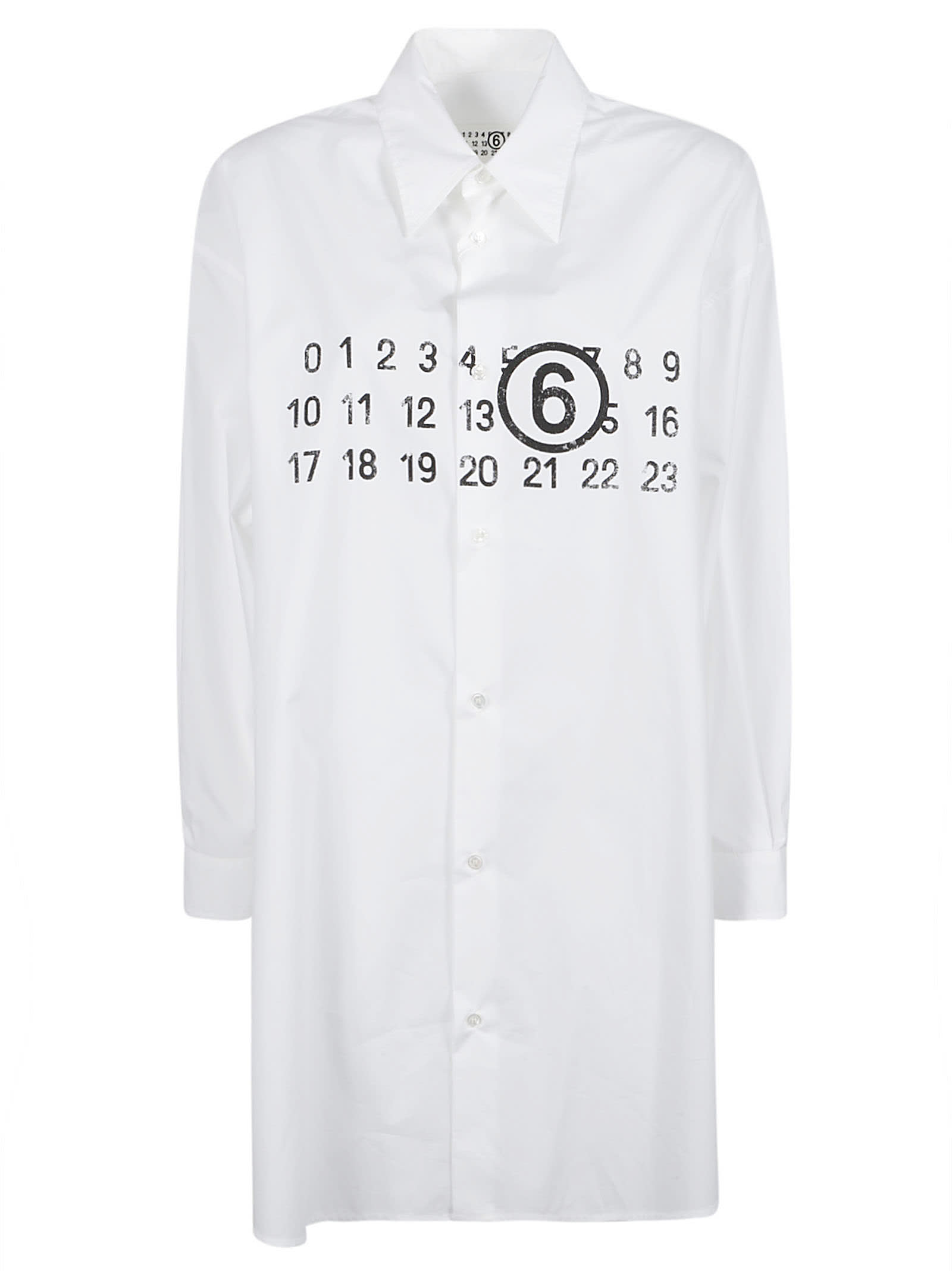 Shop Mm6 Maison Margiela Number Logo Print Shirt Dress