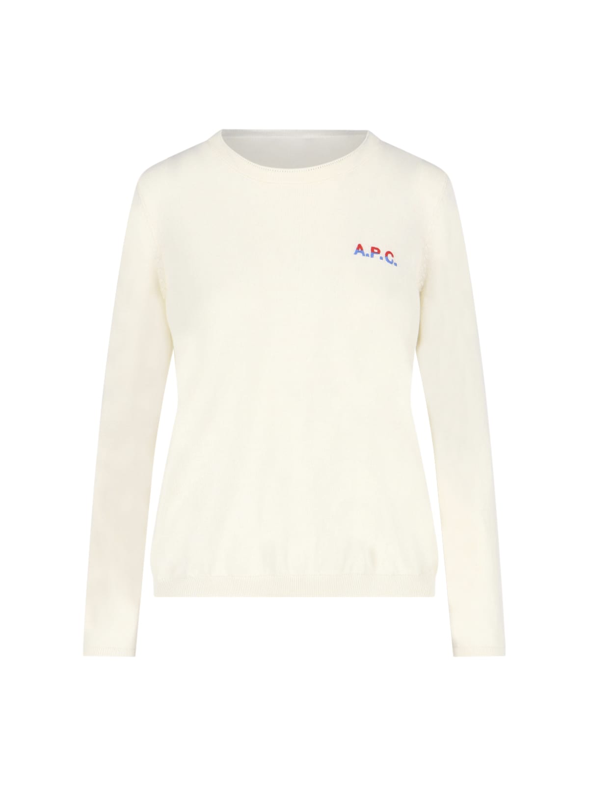 Apc Off-white Embroidered Sweater In Cream