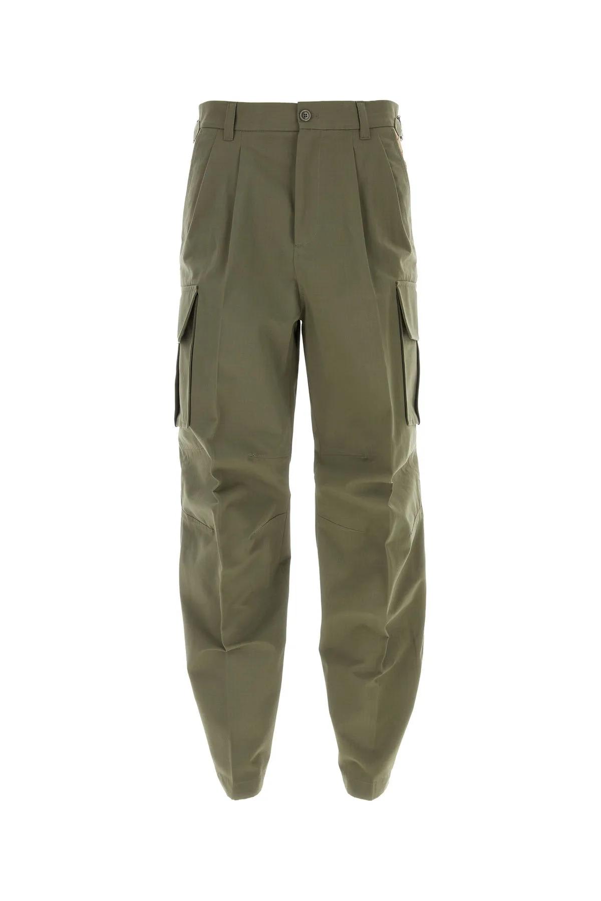 Shop Gucci Army Green Cotton Cargo Pant In Greenishkhakimix