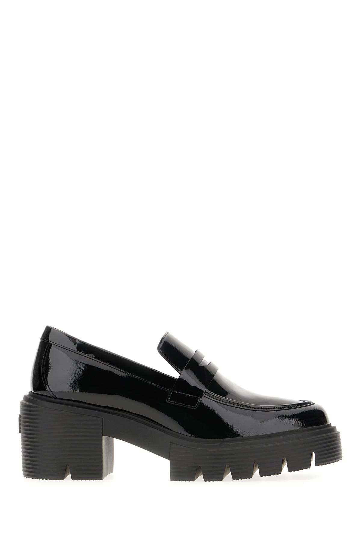 Shop Stuart Weitzman Black Leather Soho Loafers In Blk