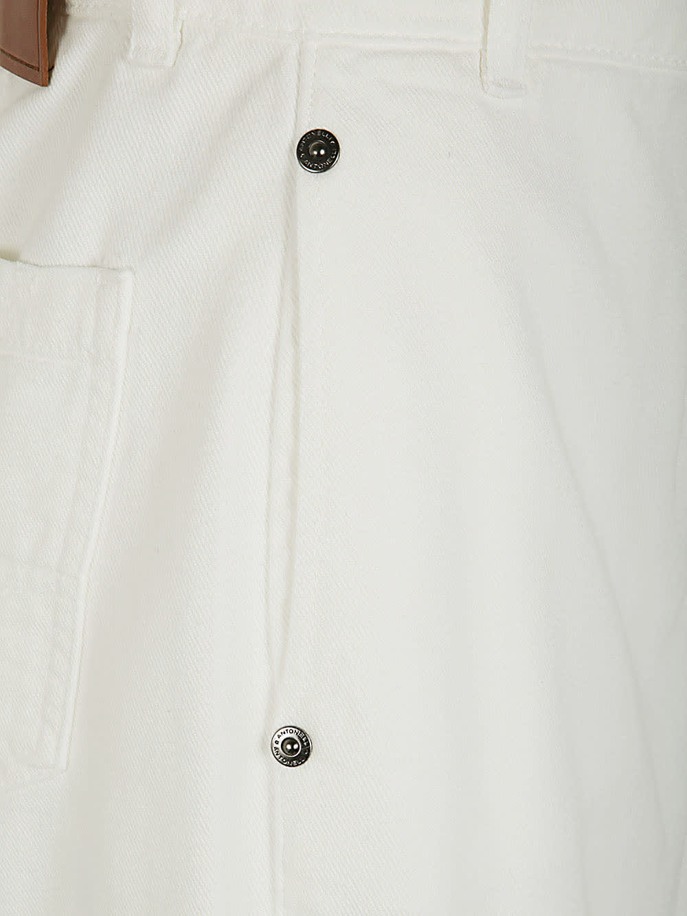 Shop Antonelli Iago Denim Skirt With Slit In White