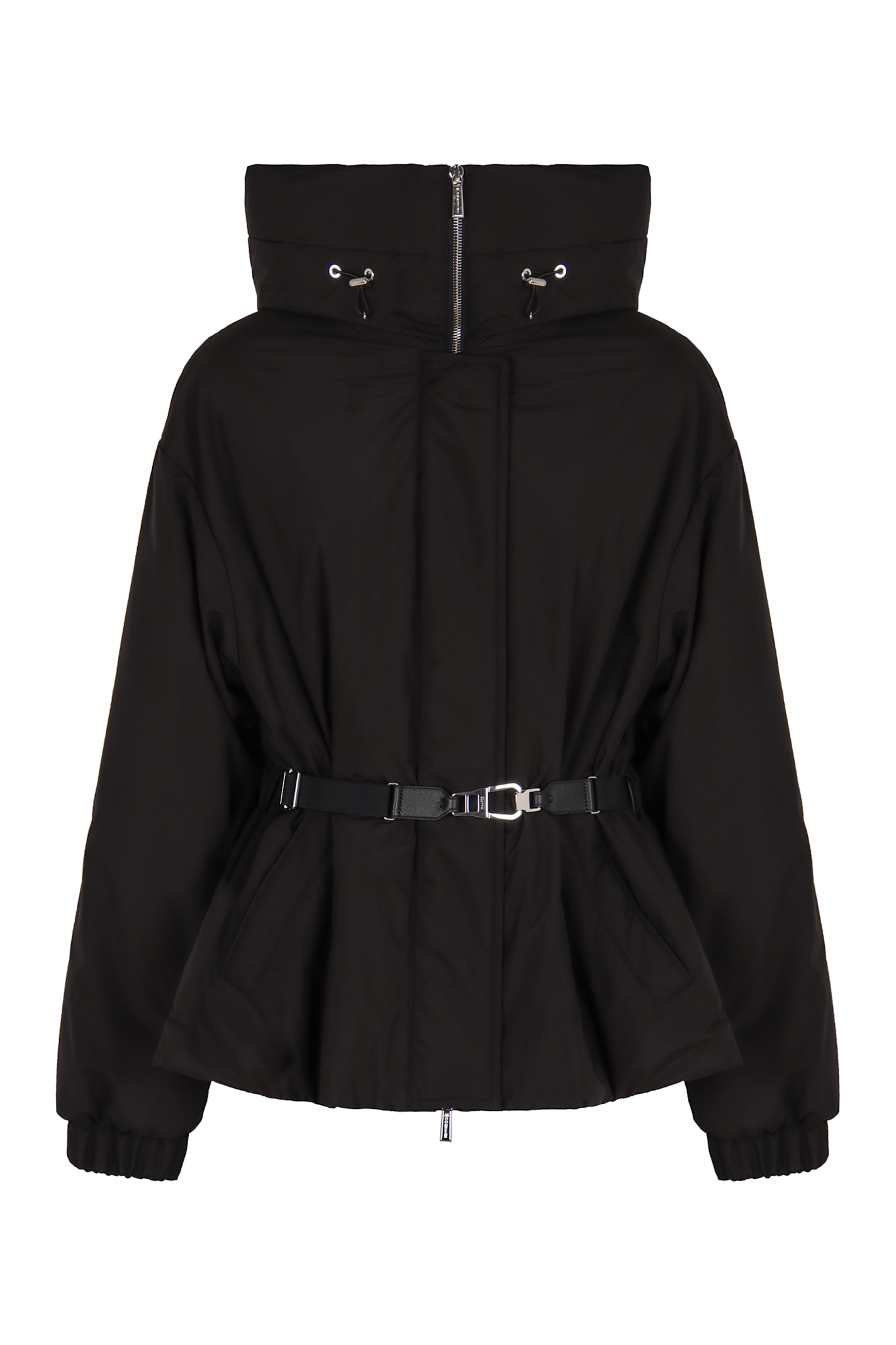 Moorer Glarea Belted High-neck Jacket In Black