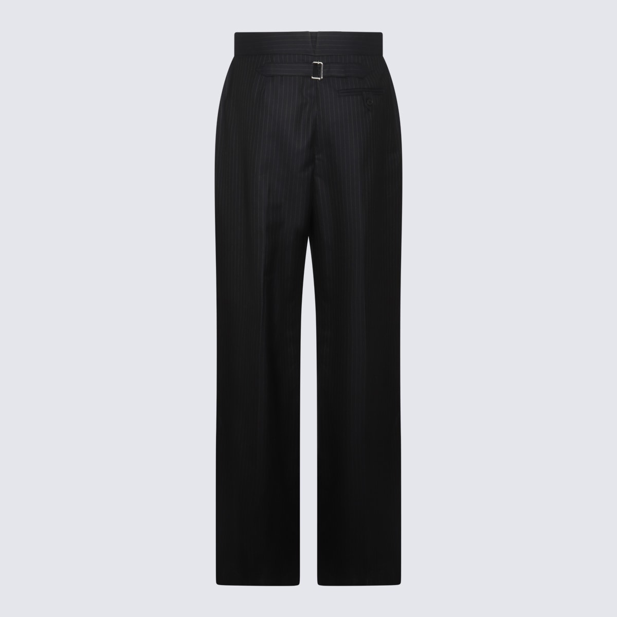 Shop Alexander Mcqueen Navy Blue Wool Pants