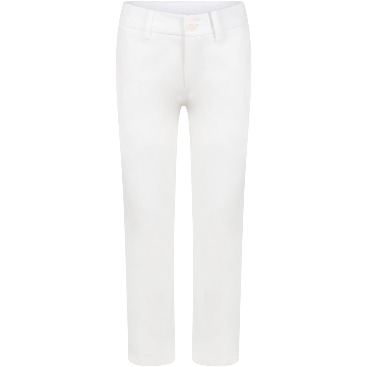 Fay White Trousers For Boy With Logo