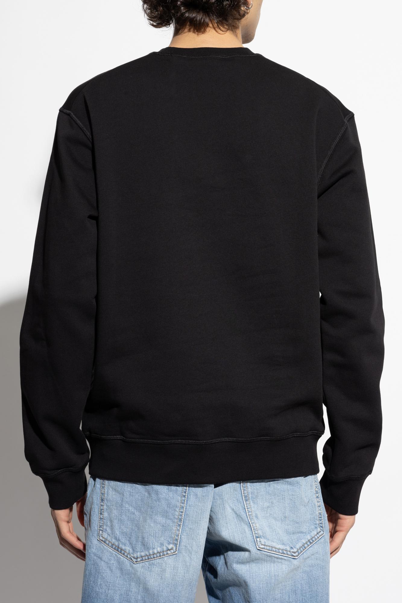 Dsquared2 Sweatshirt With Logo And Velvet Finish In Black