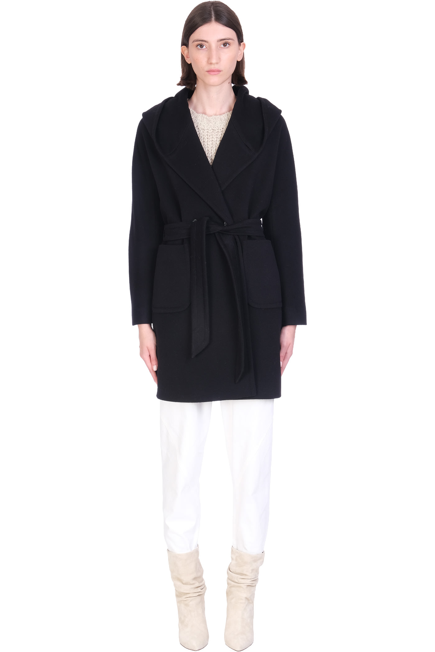 Tagliatore 0205 Chelsey Coat In Black Wool