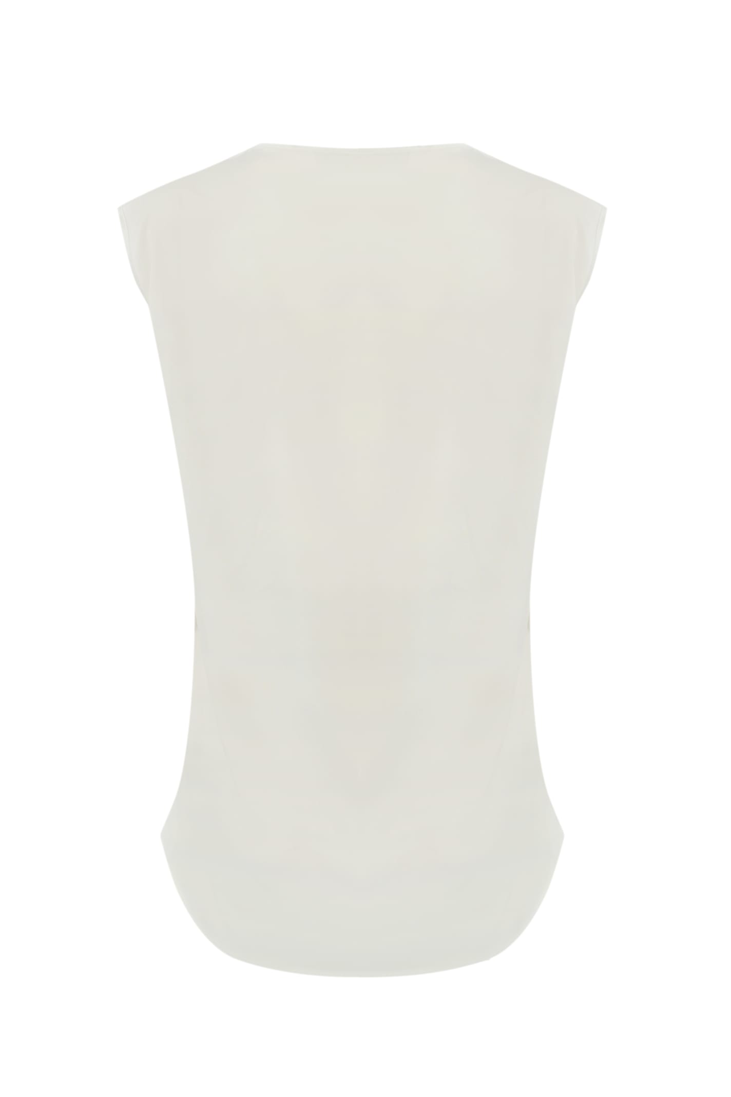 D Exterior Fluid Satin Tank Top In White