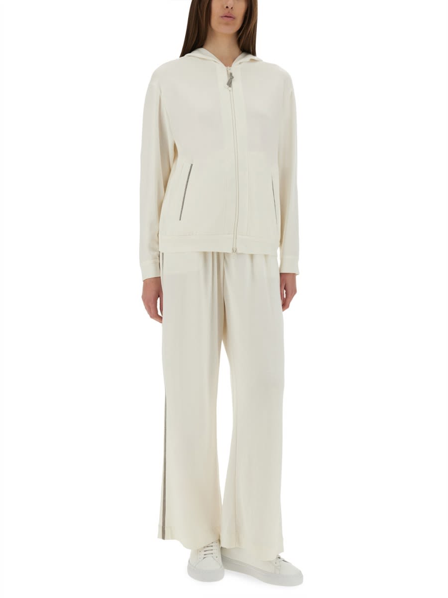 BRUNELLO CUCINELLI TRACK PANTS WITH NECKLACE