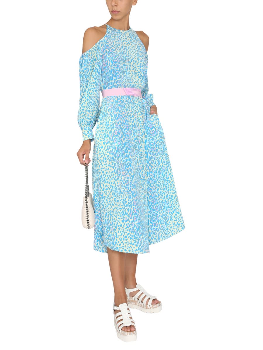 Shop Stella Mccartney Dress With Animal Pattern In Azure