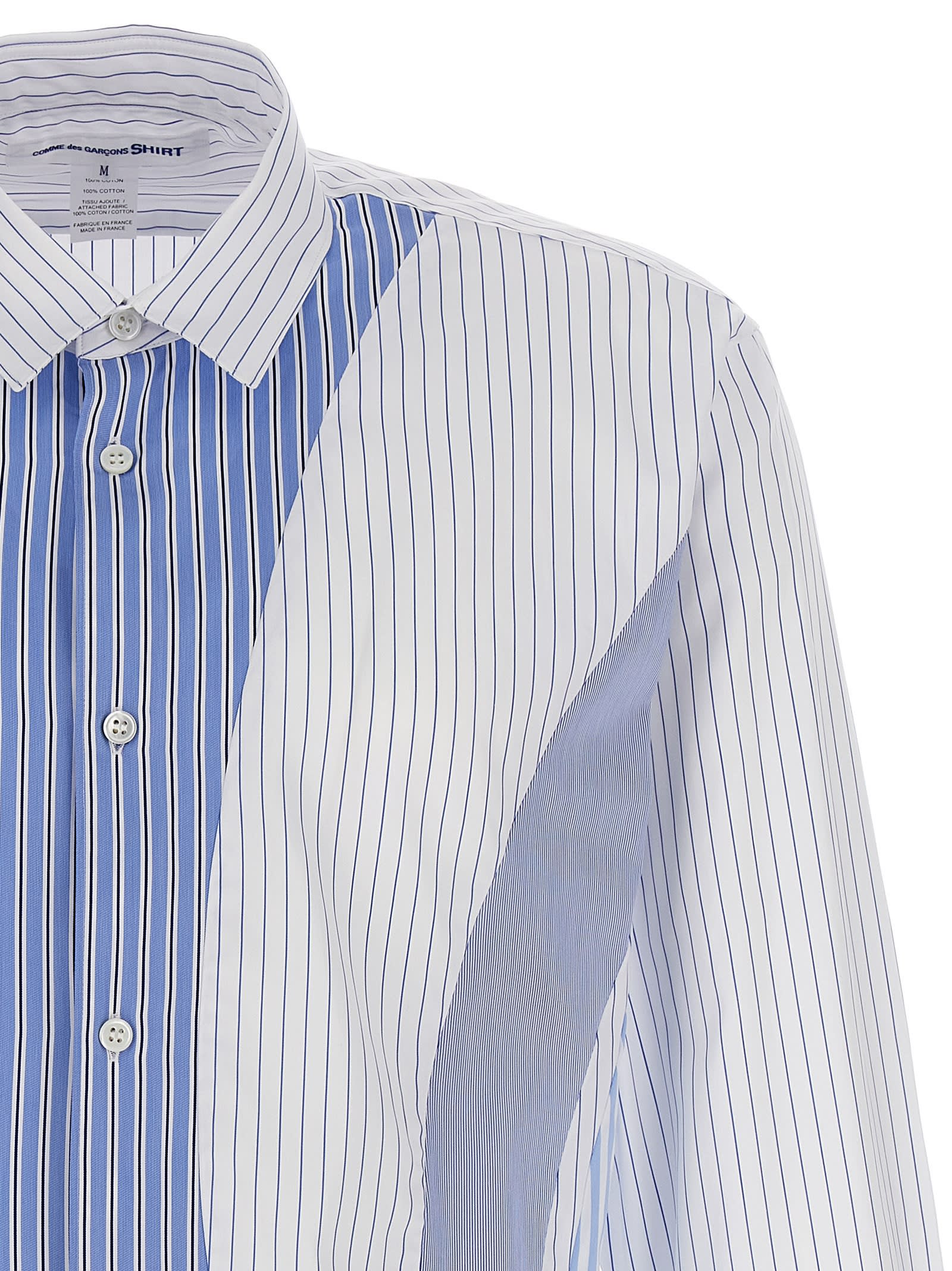 Shop Comme Des Garçons Shirt Striped Shirt In Light Blue