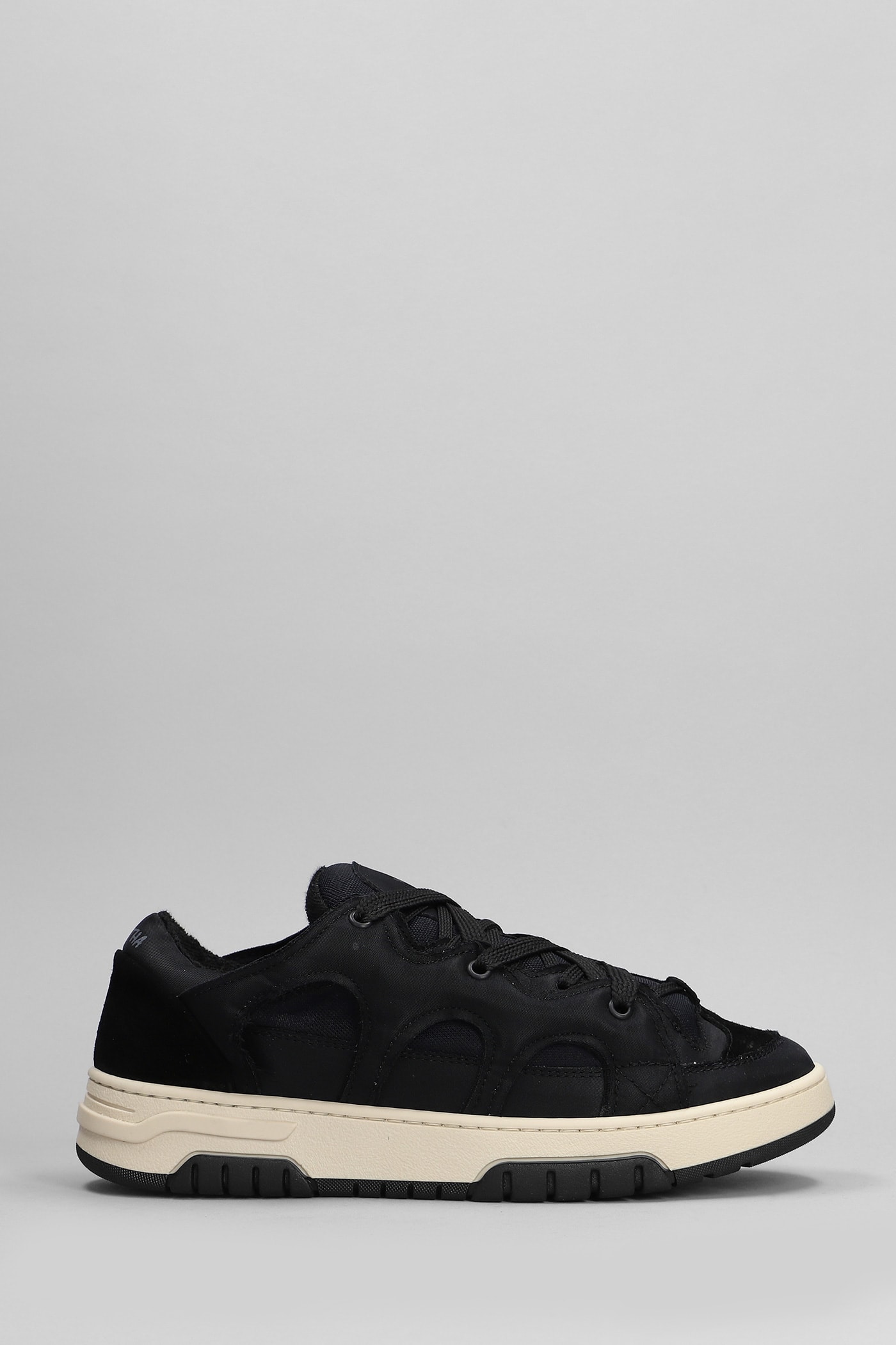 Paura Santha 1 Trainers In Black Suede And Fabric