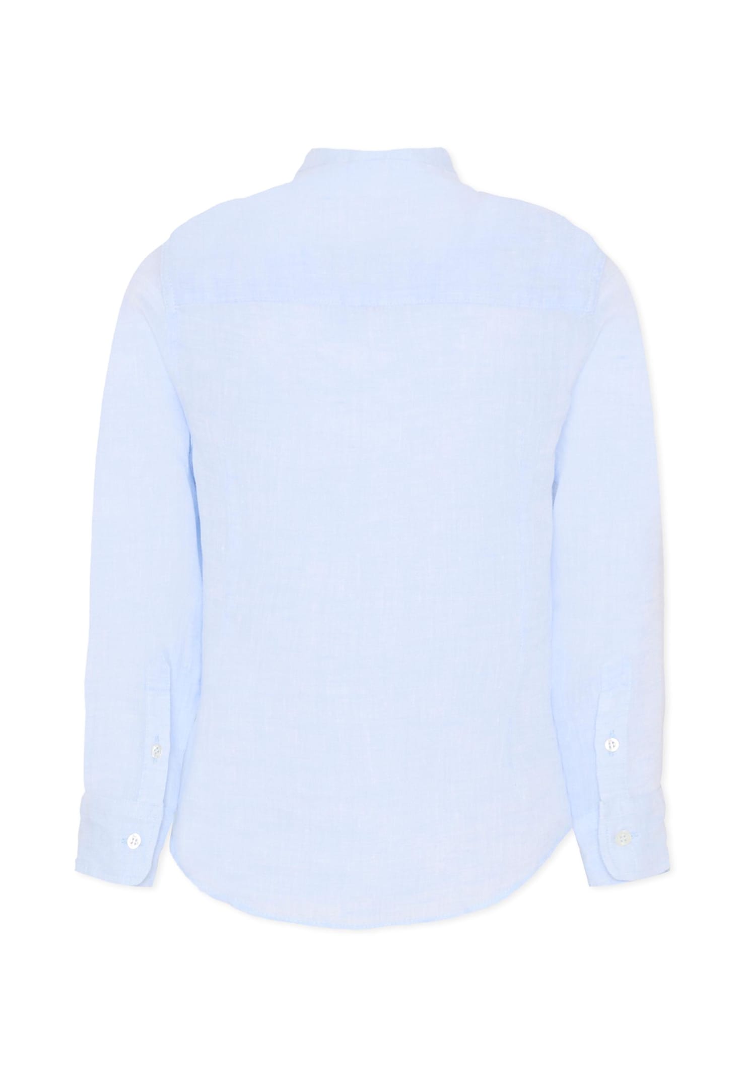 Fay Light Bleu Shirt For Boy With Logo In Blue