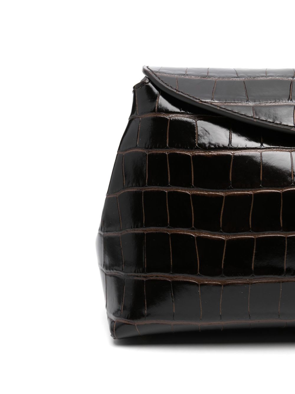 Totême T-lock Leather Clutch In Brown