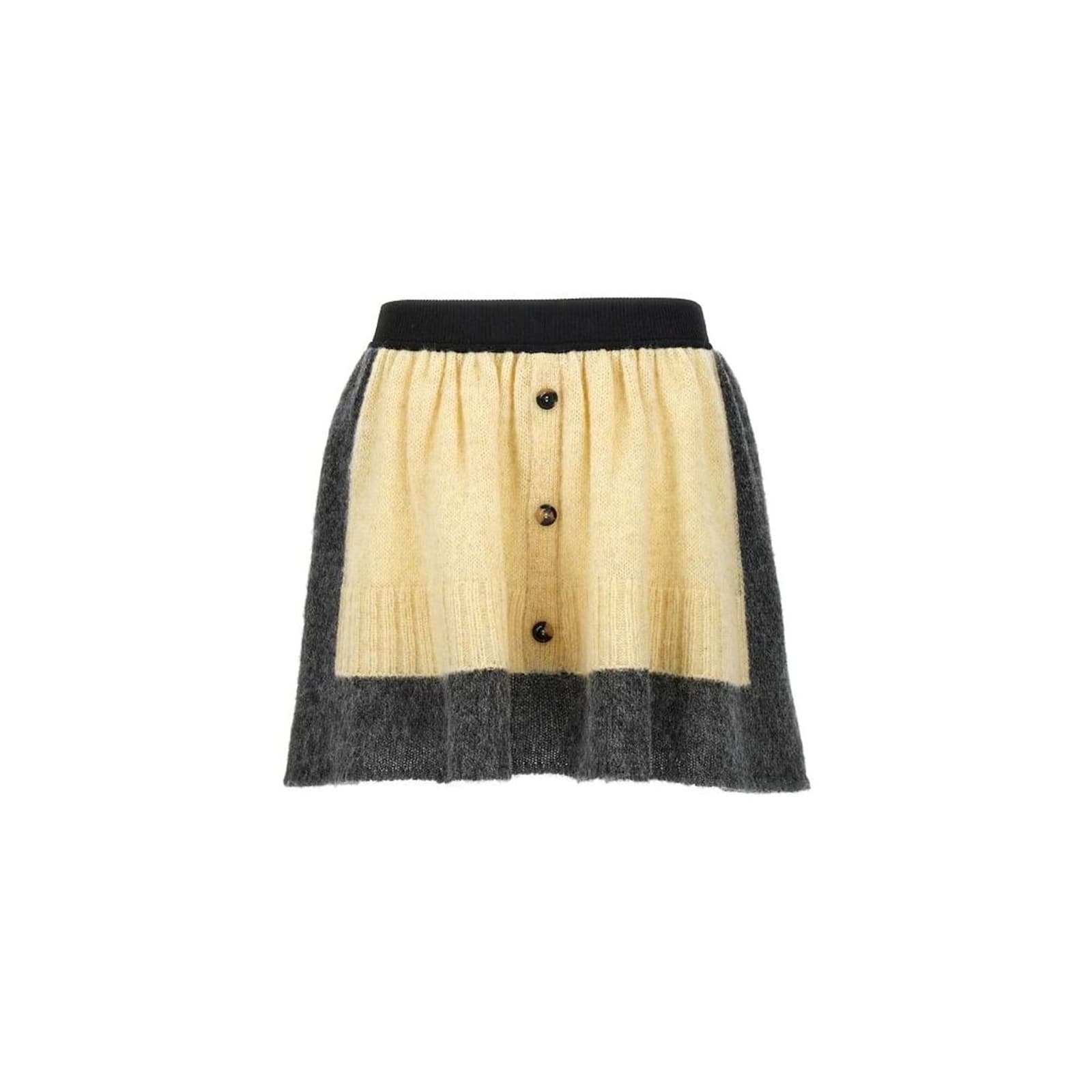 Shop Loewe Wool Mini Skirt In White