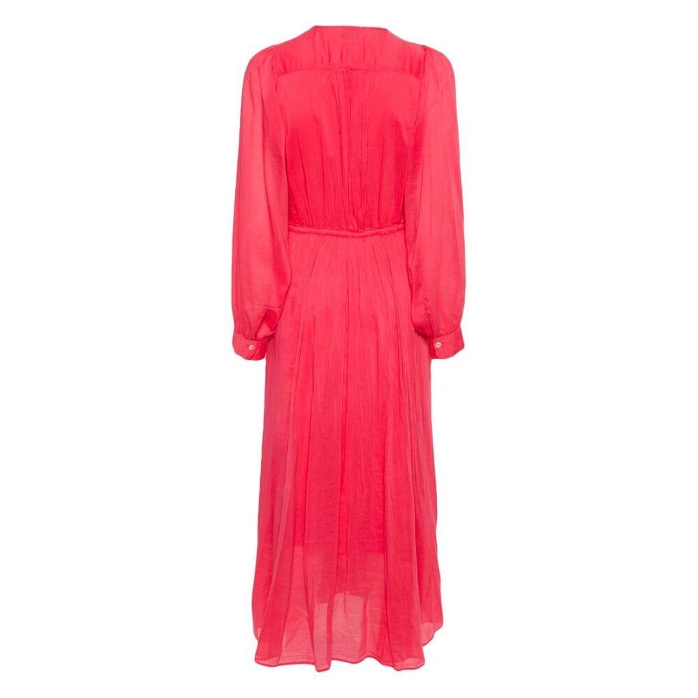 Shop Forte Forte Long-sleeved Maxi Dress In Pink