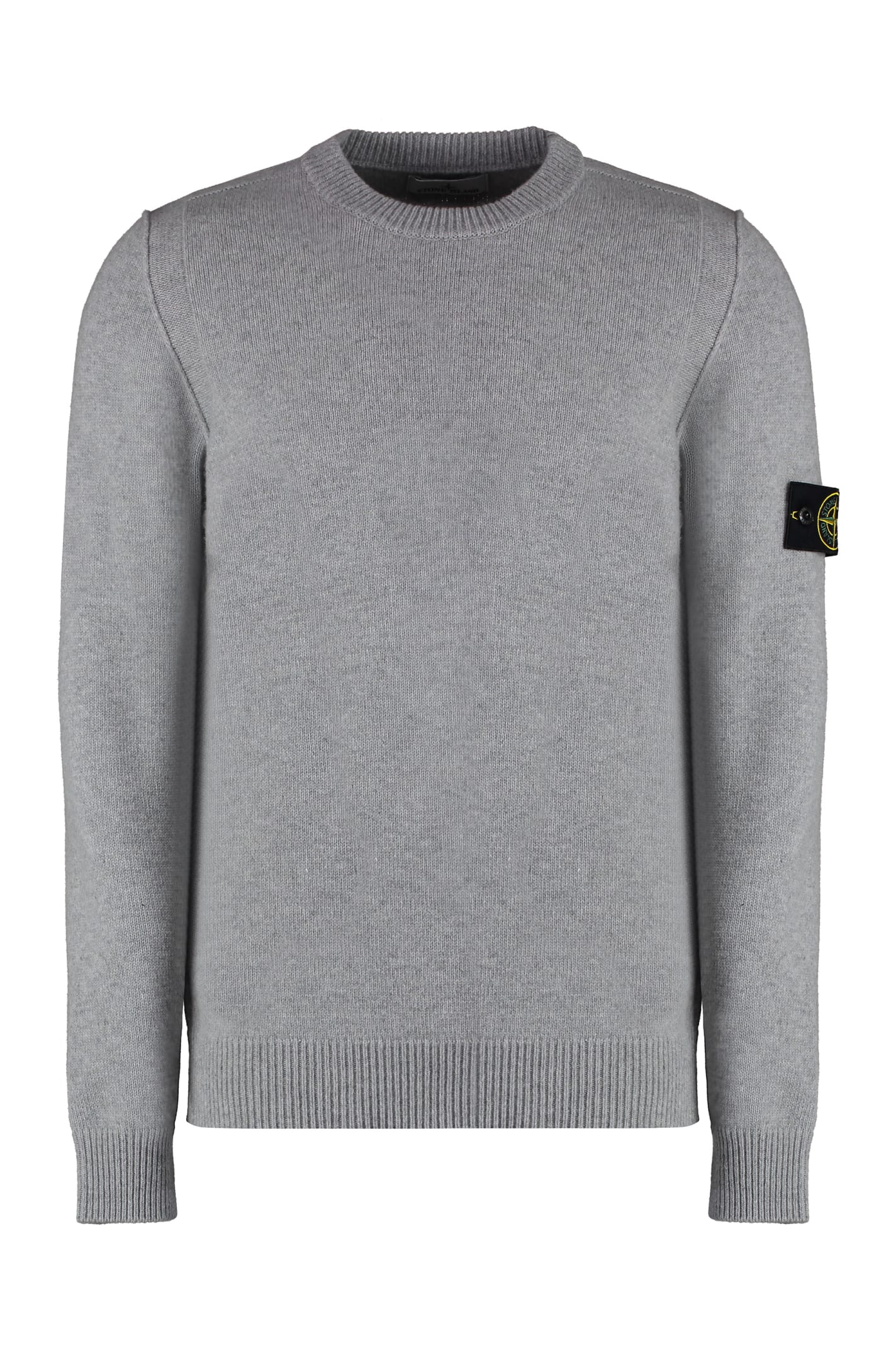 Shop Stone Island Wool-blend Crew-neck Sweater In Grey