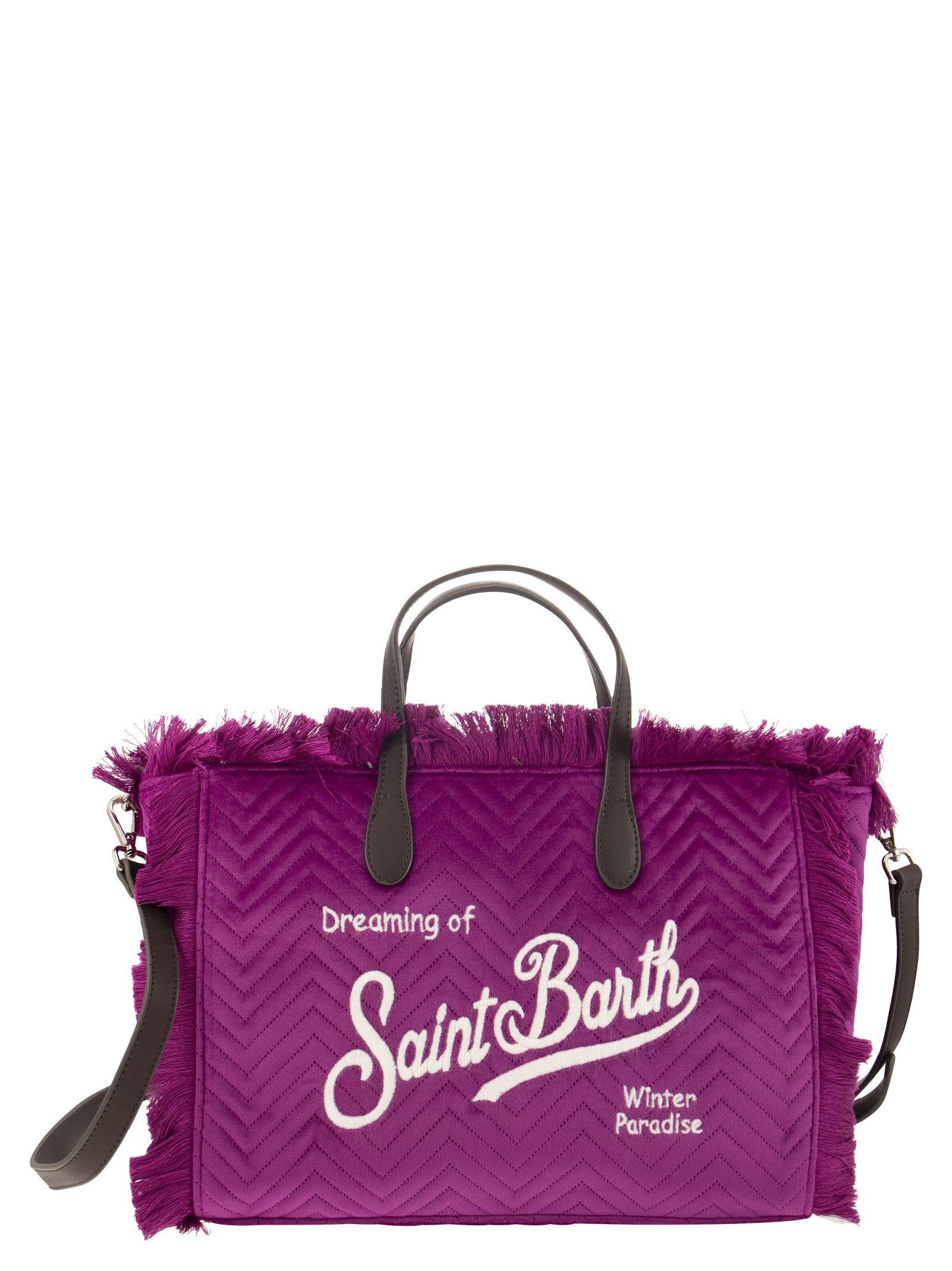 Shop Mc2 Saint Barth Quilted Handbag In Purple