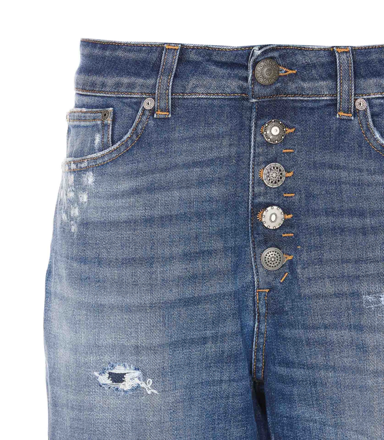 Dondup Koons Destroyed Effect Jeans In Denim