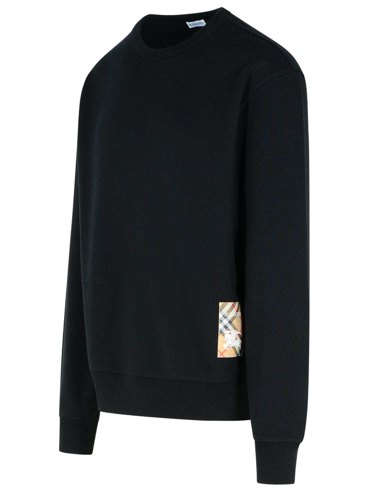 Shop Burberry Black Cotton Sweatshirt