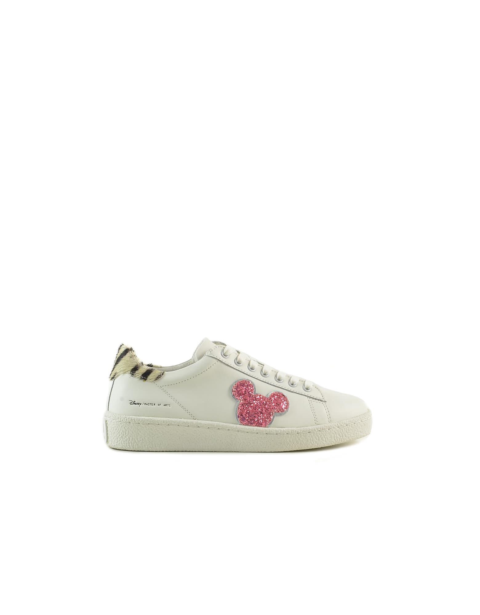 M.O.A. master of arts Moa Master Of Arts White Leather And Glitter Womens Sneakers