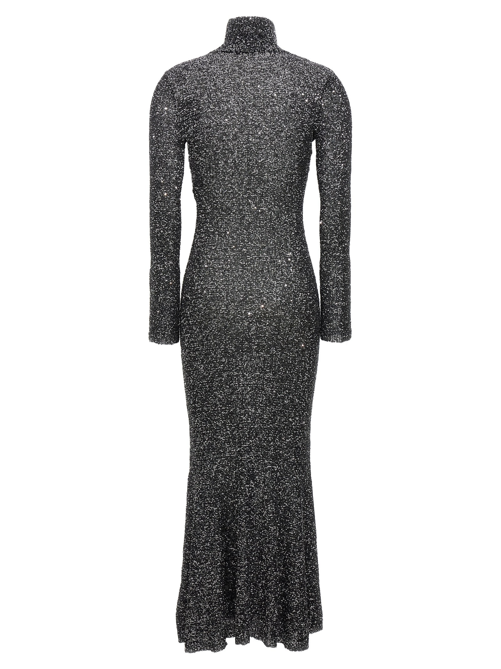 Shop Balenciaga Sequin Maxi Dress In Black