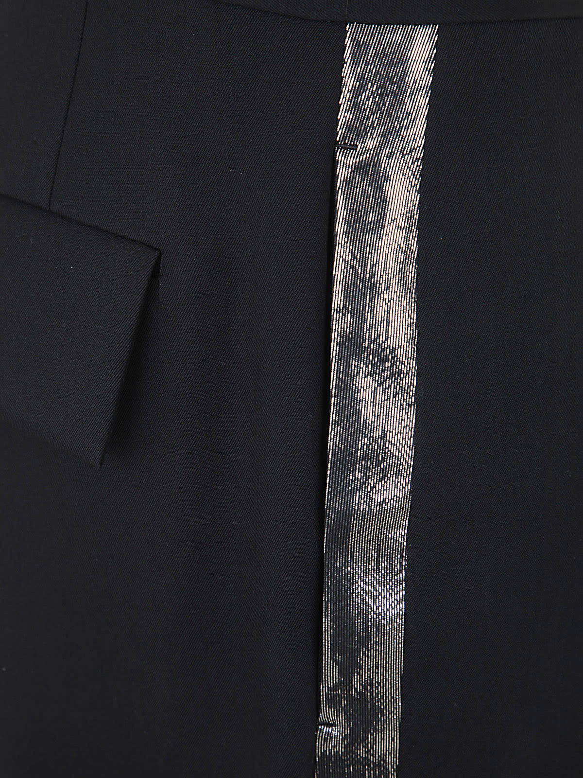 Shop Sapio Wool Trousers Sideband Detail In Black