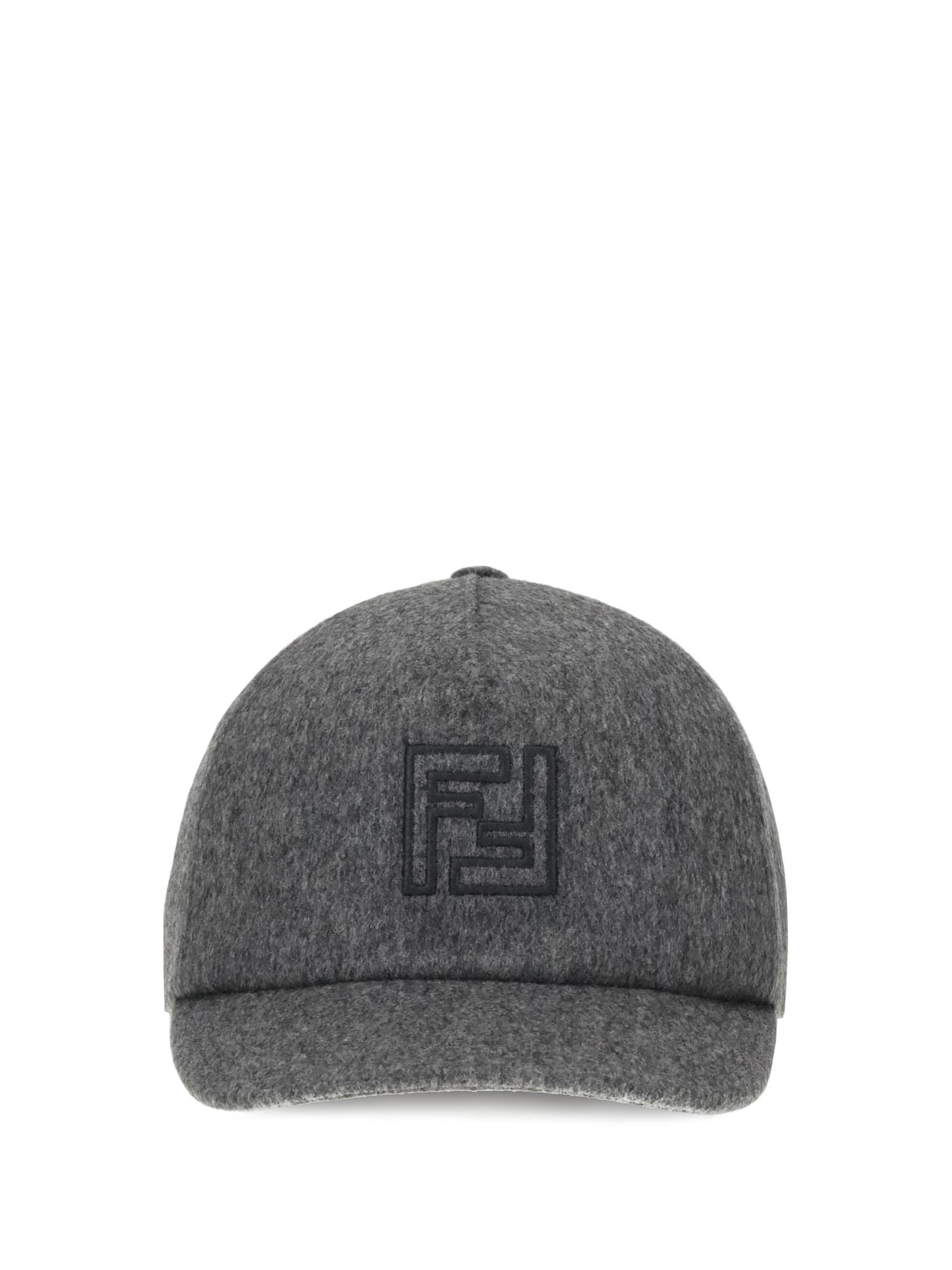 Fendi Wool Baseball Hat In Gray