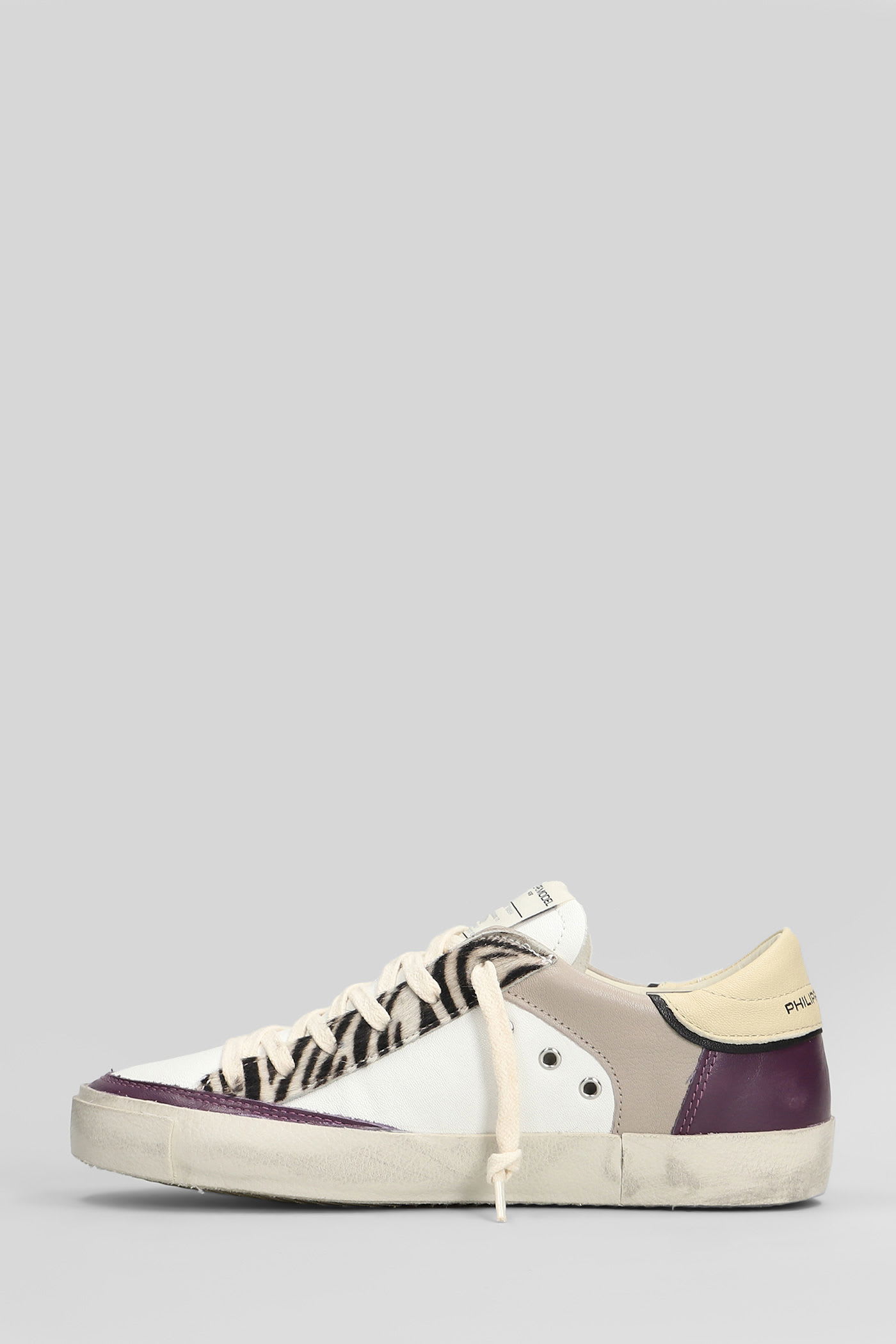Philippe Model Prsx Low Sneakers In White Leather In White