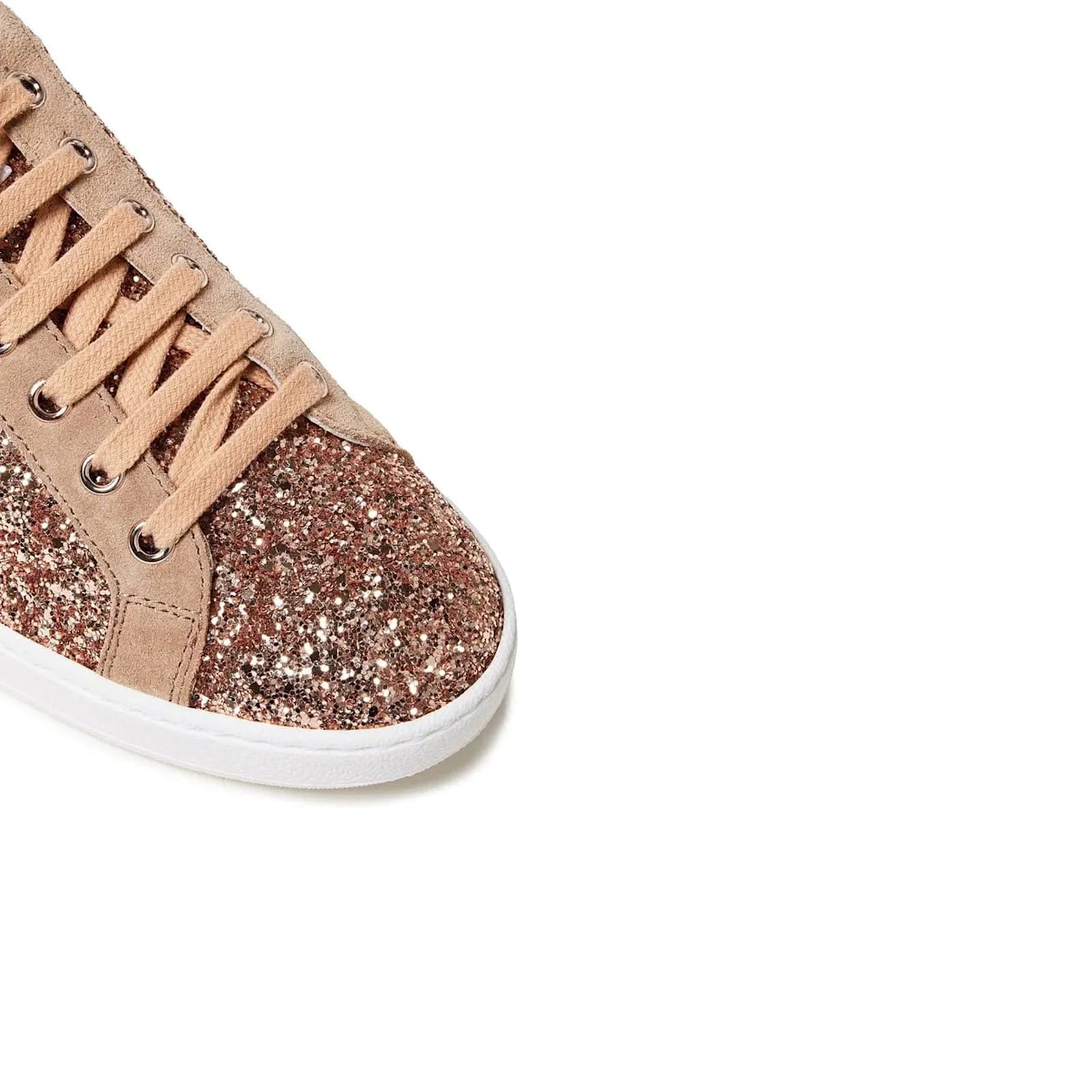 Sergio Rossi Rose Gold Fabric Low Top Sneakers In Rose Gold