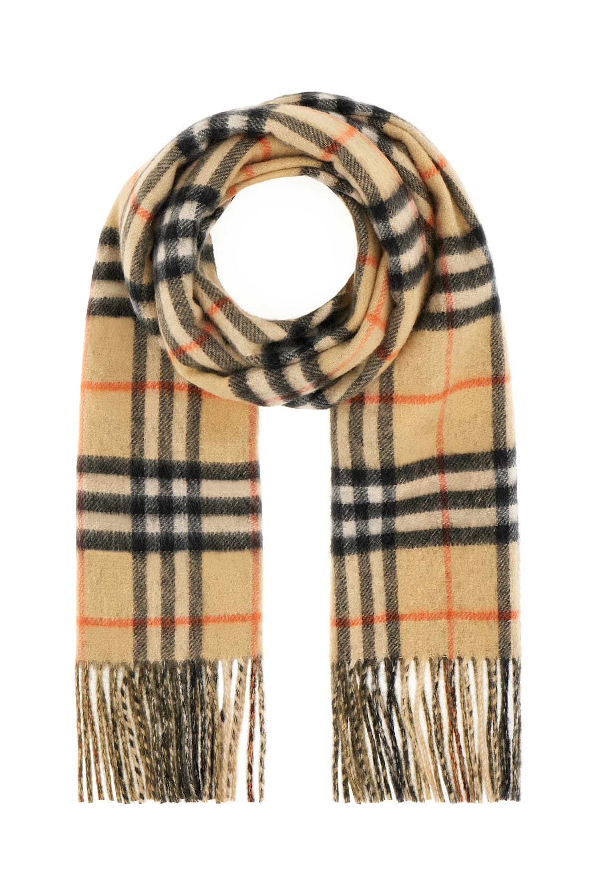 Burberry Embroidered Cashmere Reversible Scarf In Sand