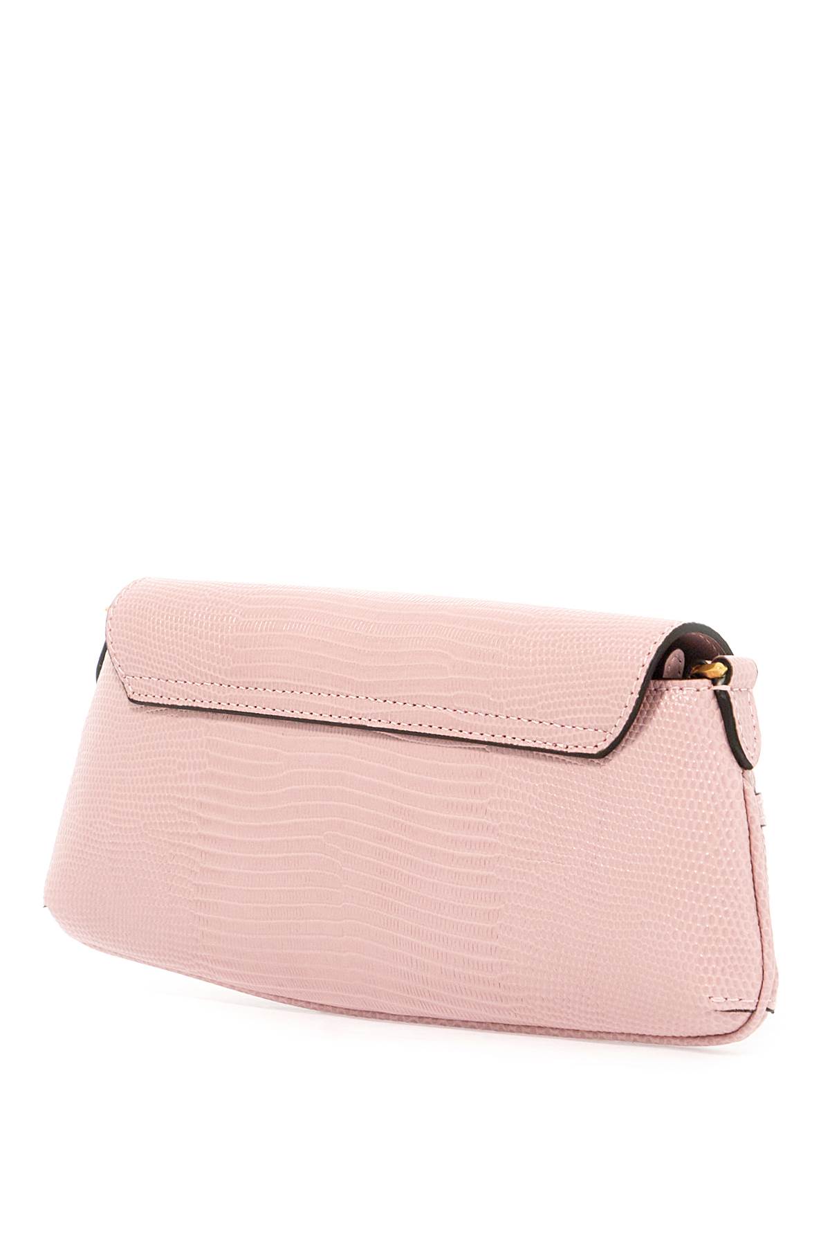 Shop Jimmy Choo Leather Lizard Print Diamond Shoulder Bag In Rose Gold (pink)