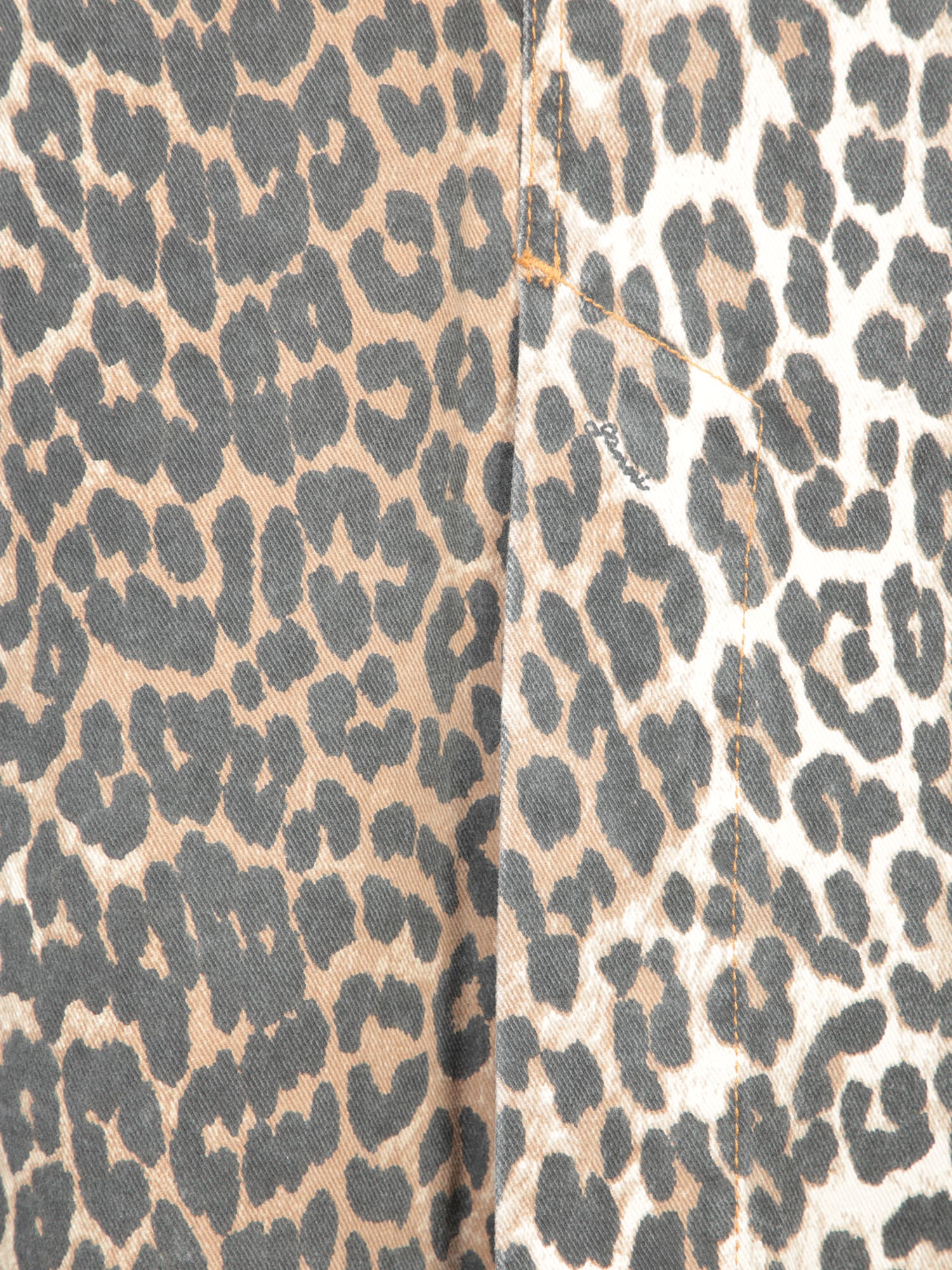 Ganni Leopard Print Long Skirt In Animalier