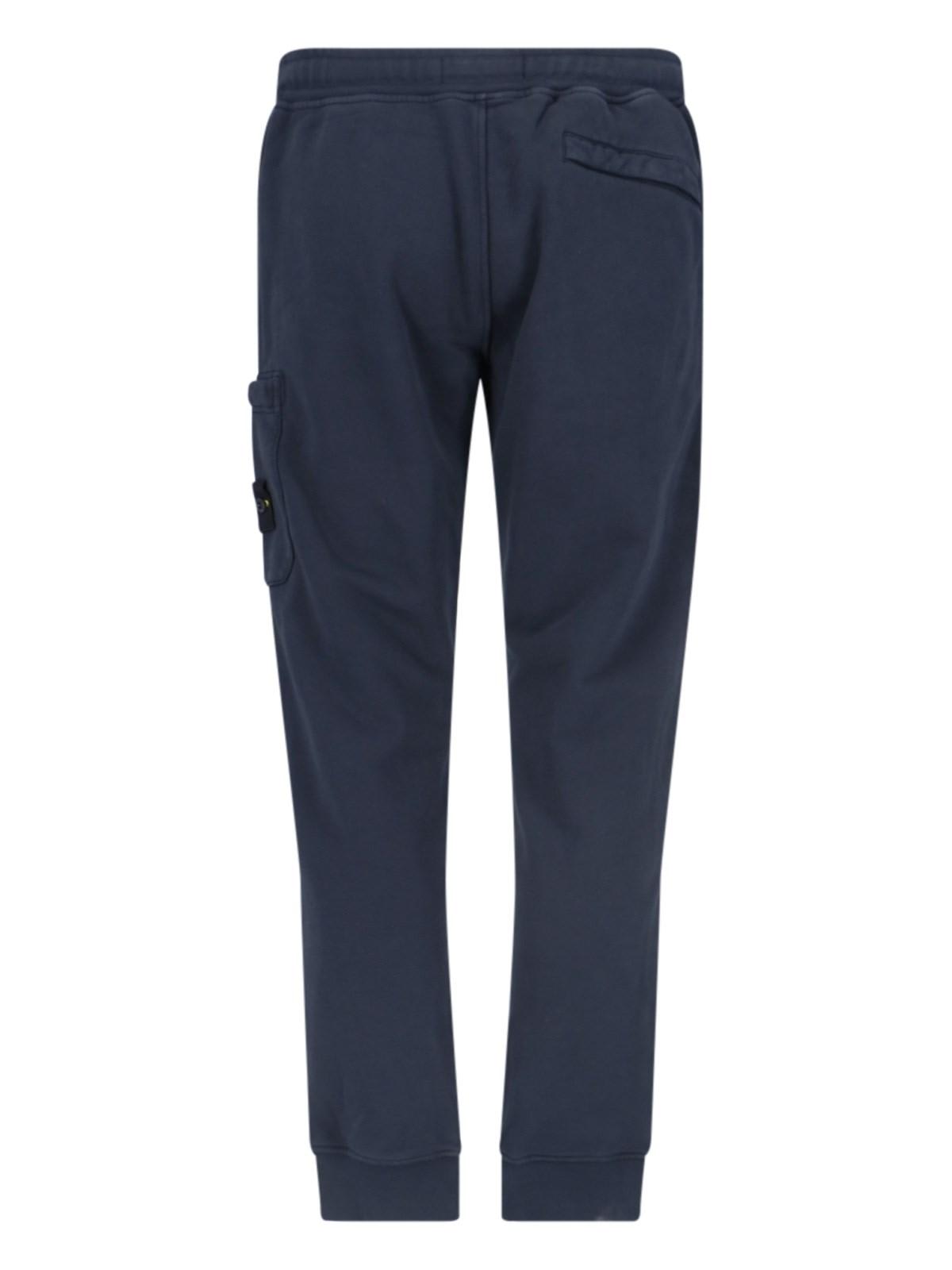 Shop Stone Island Logo Cargo Track Pants In Bleu