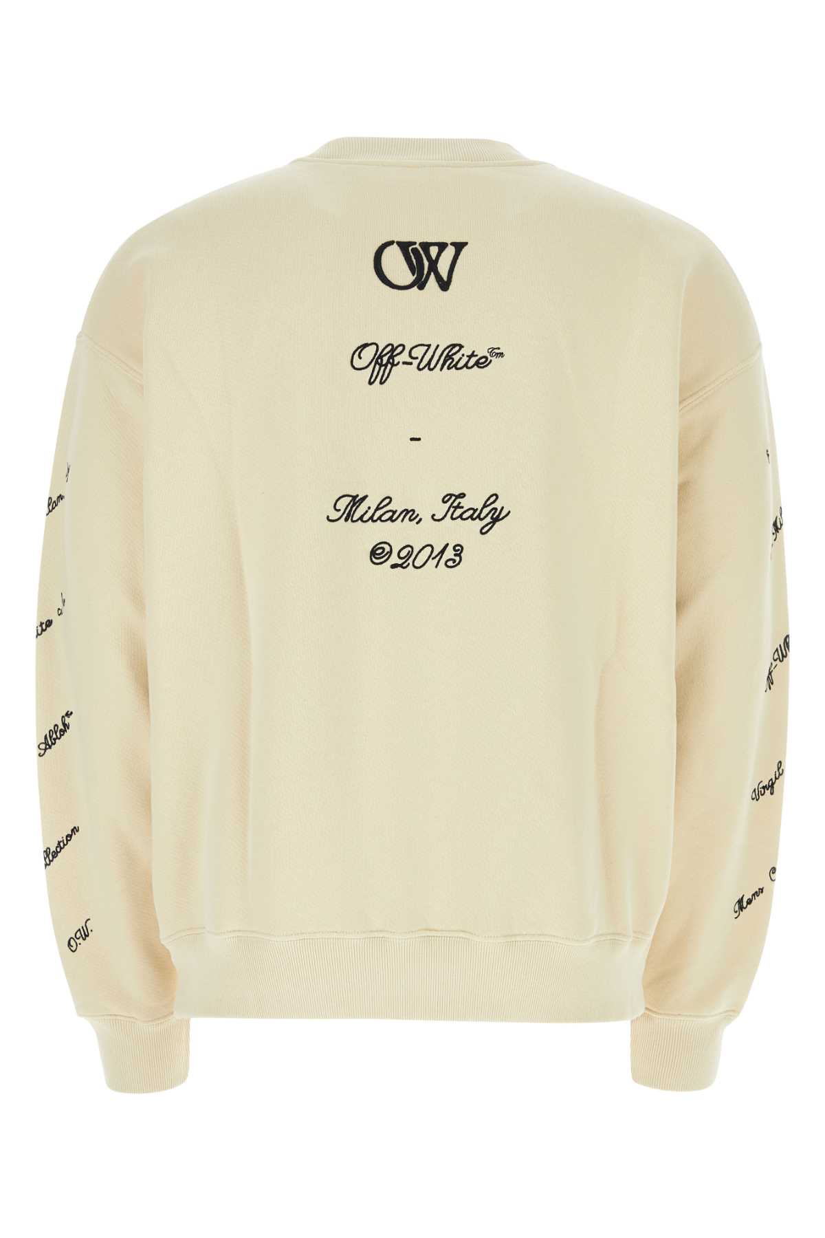 Shop Off-white Sand Cotton Sweatshirt In 0310