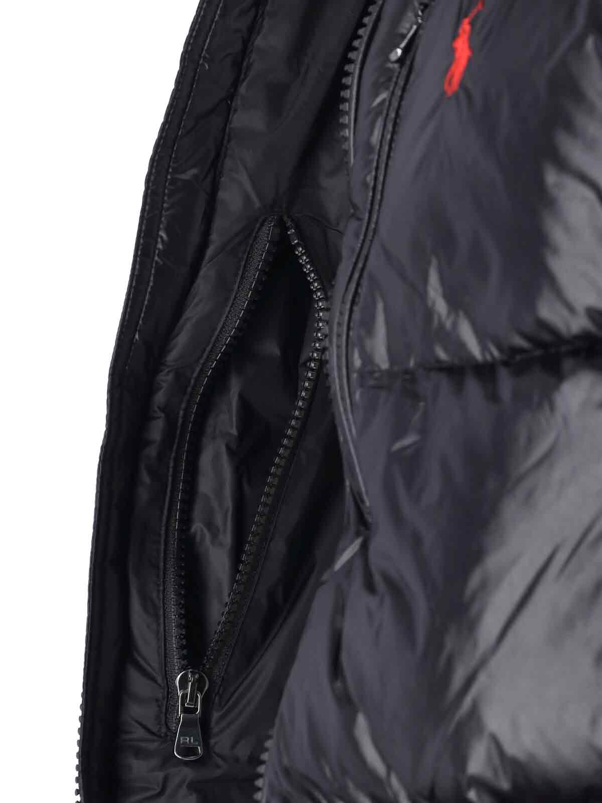 Ralph Lauren Hooded Quilted Bomber Jacket Zip Pockets