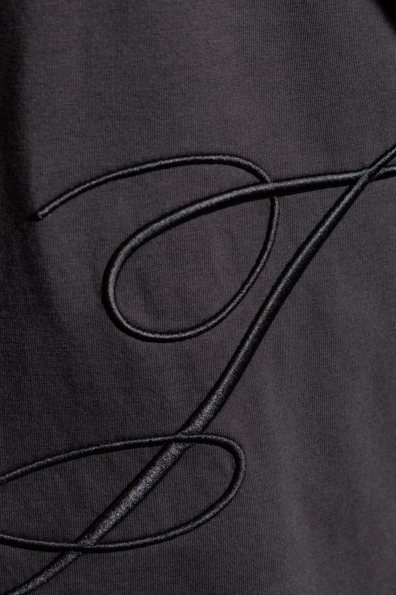 Jacquemus Mens Dark Navy Logo-embroidered Cotton T-shirt In Brown