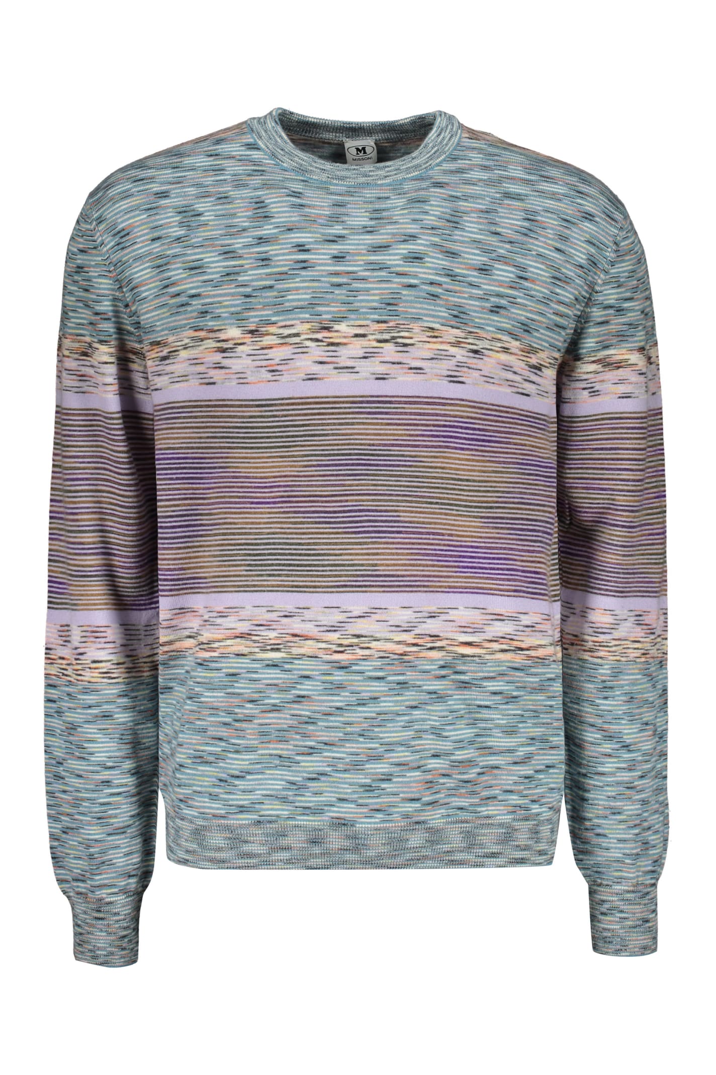 Missoni Crew-neck Wool Sweater In Light Blue