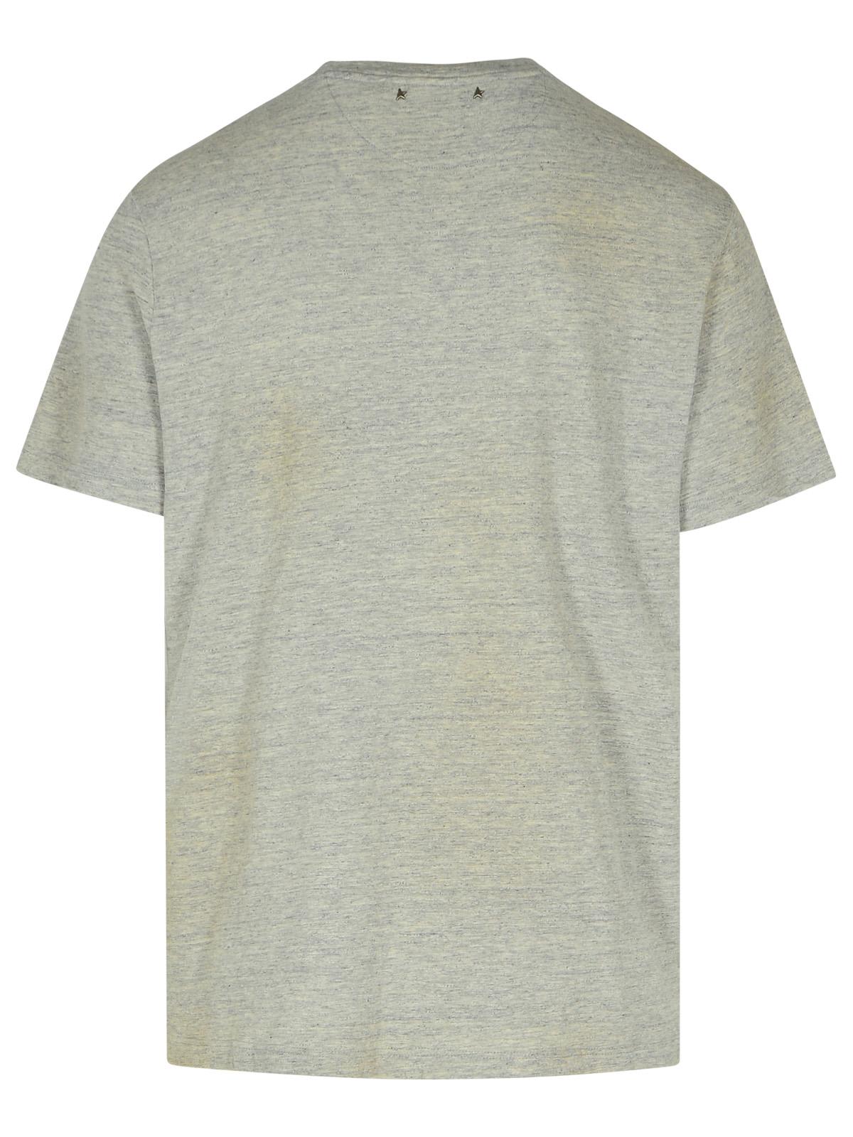 Shop Golden Goose Gray Cotton T-shirt In Grey Melange/multicolor