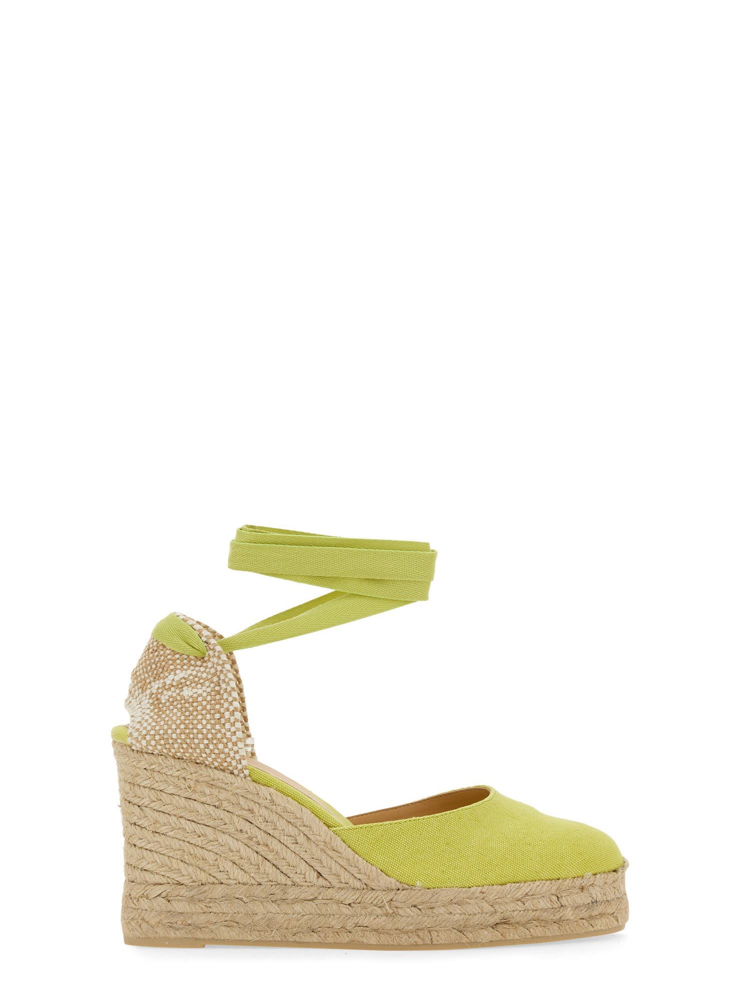 Castaã±er Castañer Tina Raffia Wedge Espadrilles In Giallo
