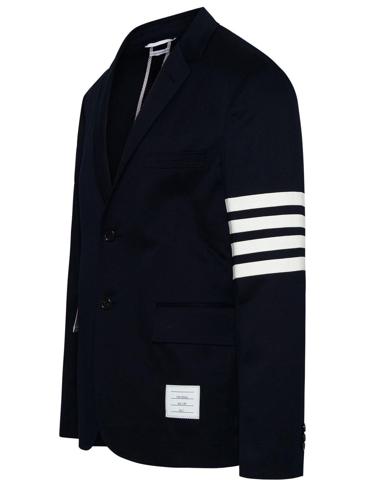 Thom Browne Navy Cotton Blazer In Blue