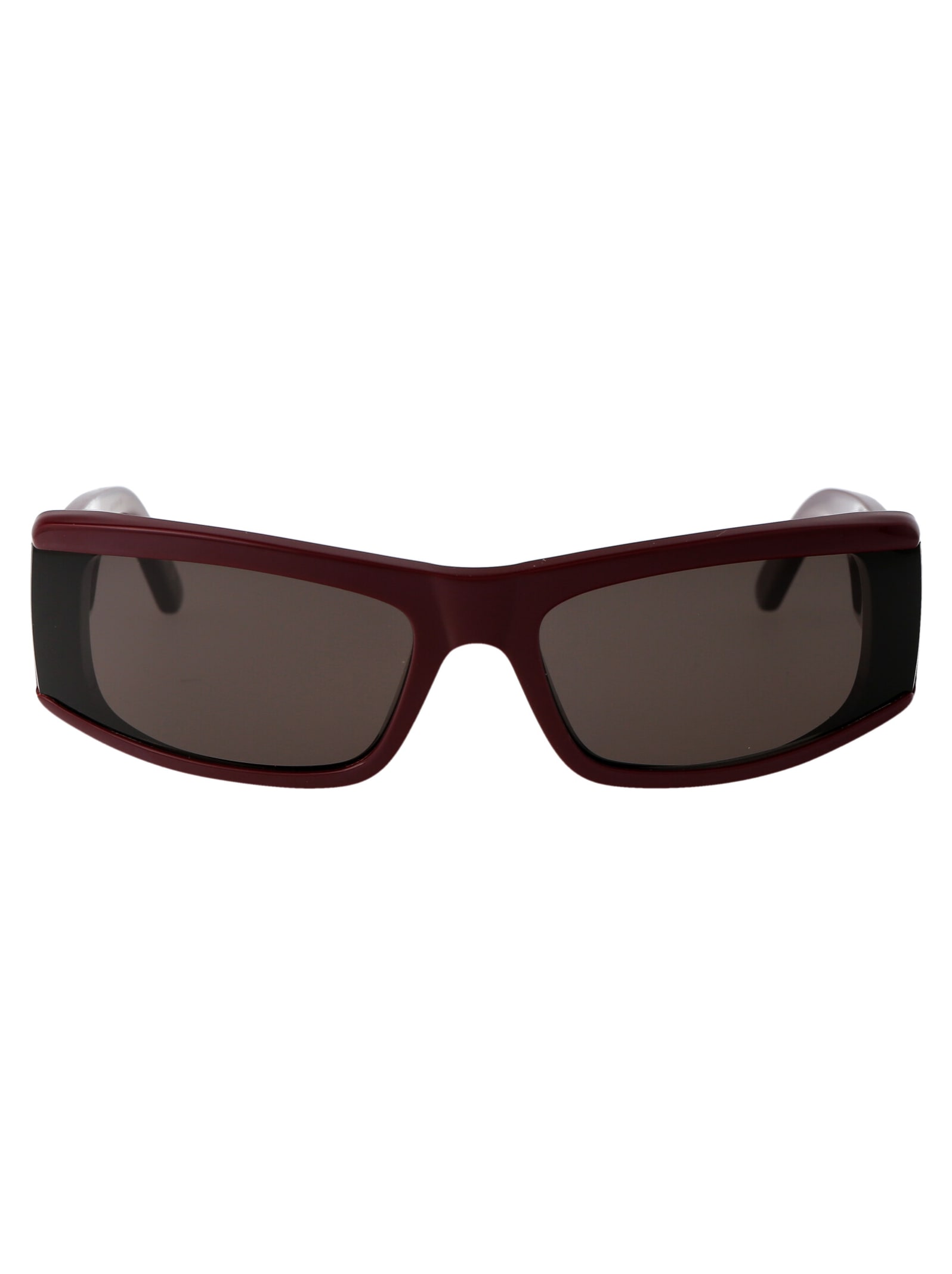 Shop Balenciaga Bb0301s Sunglasses In 004 Burgundy Burgundy Grey