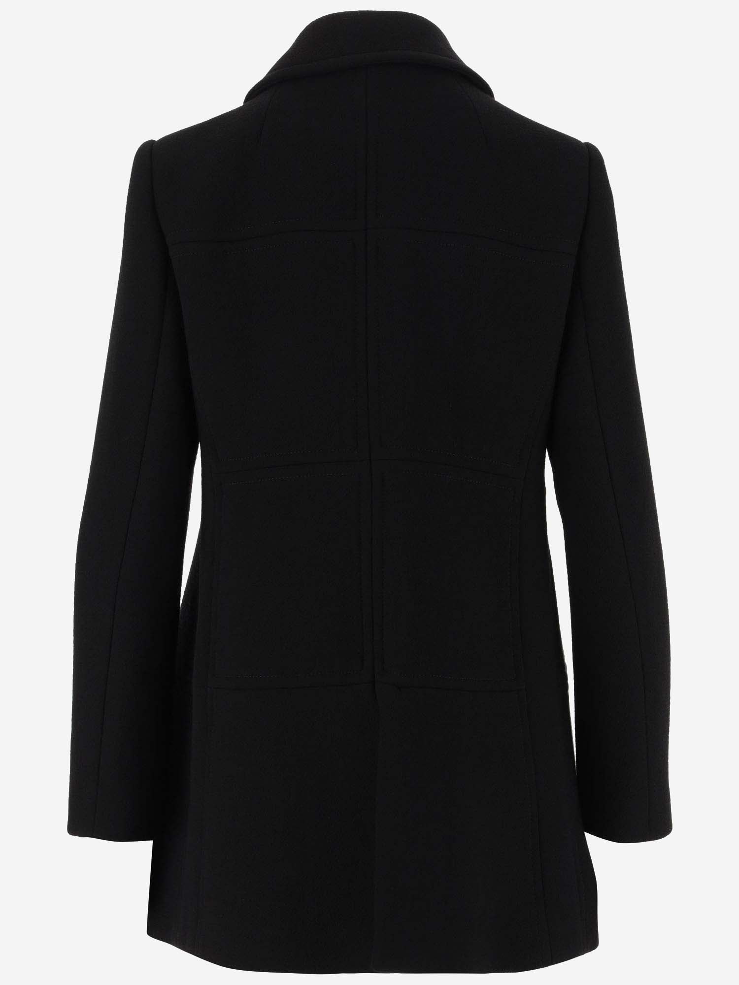 Shop Etro Peacoat With Floral Buttons In Nero