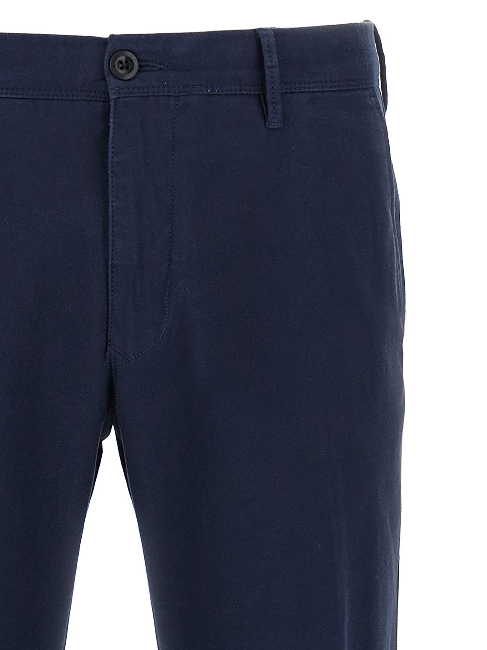 Incotex Straight Leg Trousers With Pockets And Loops In Blue