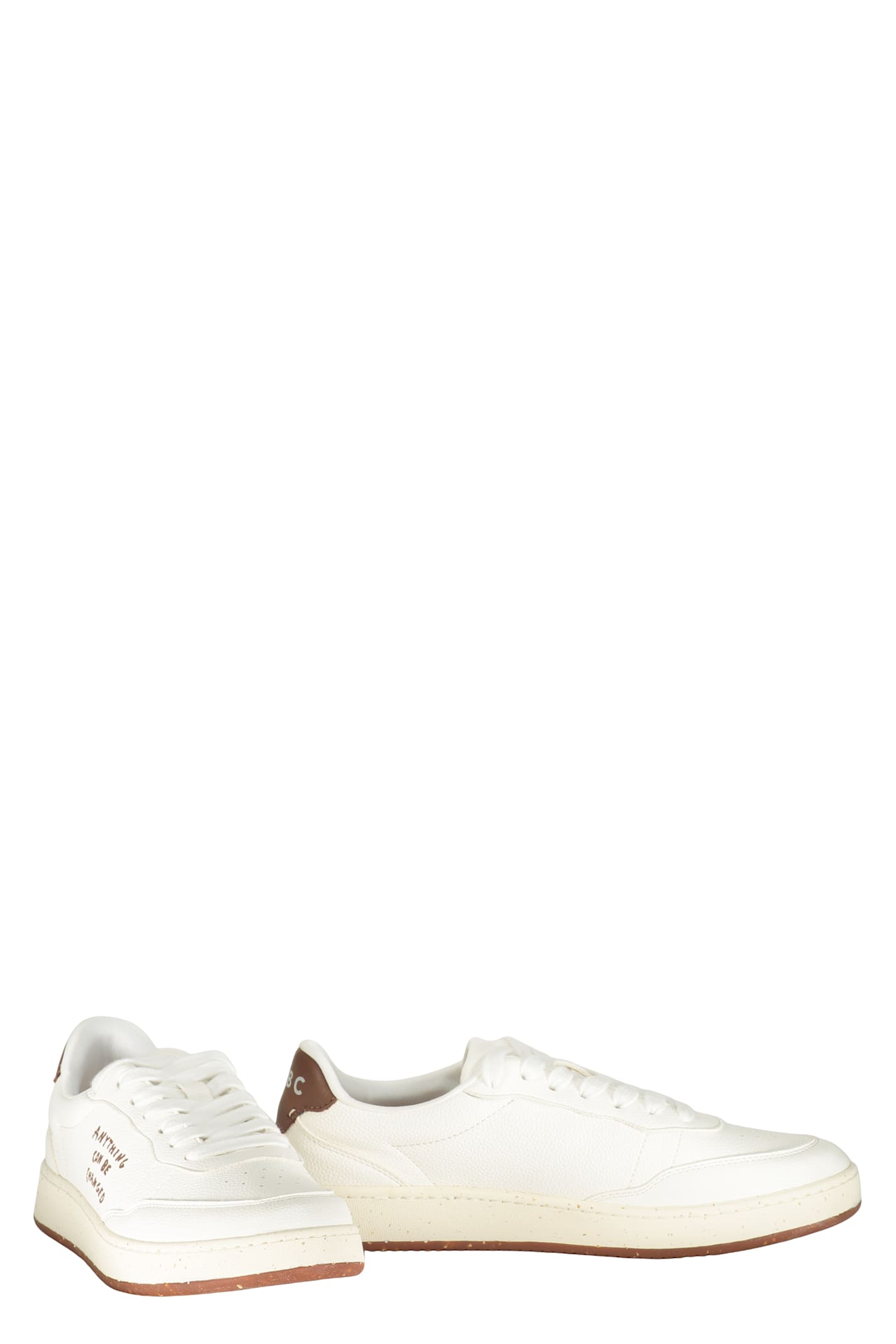 Acbc White Minimalist Sneakers With Details In Multi