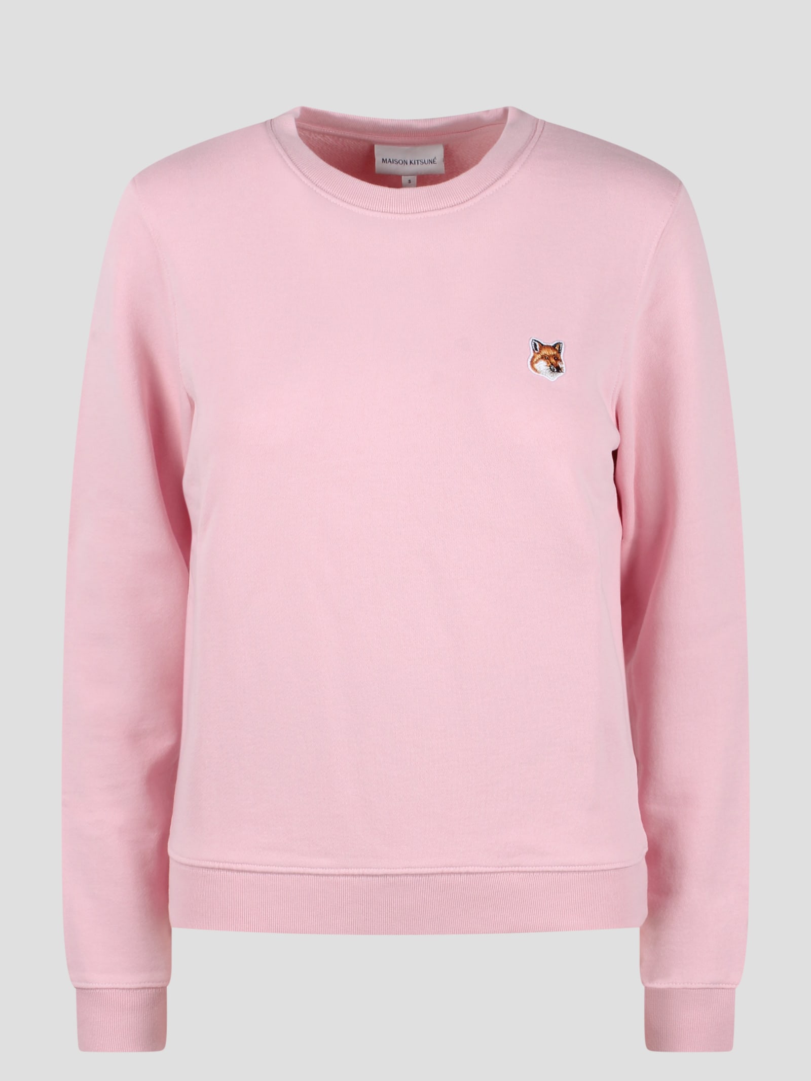 Shop Maison Kitsuné Fox Head Patch Sweatshirt In Pink & Purple