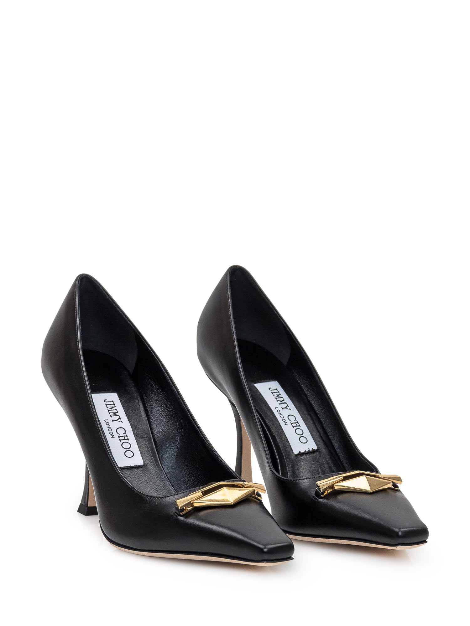 Shop Jimmy Choo Ryker Décoletté In Black/gold