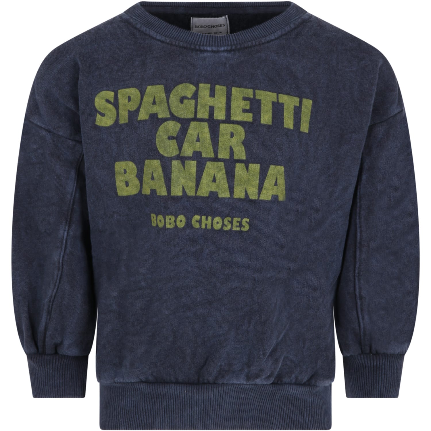 Bobo Choses Blue Sweatshirt For Kids With Writing And Logo